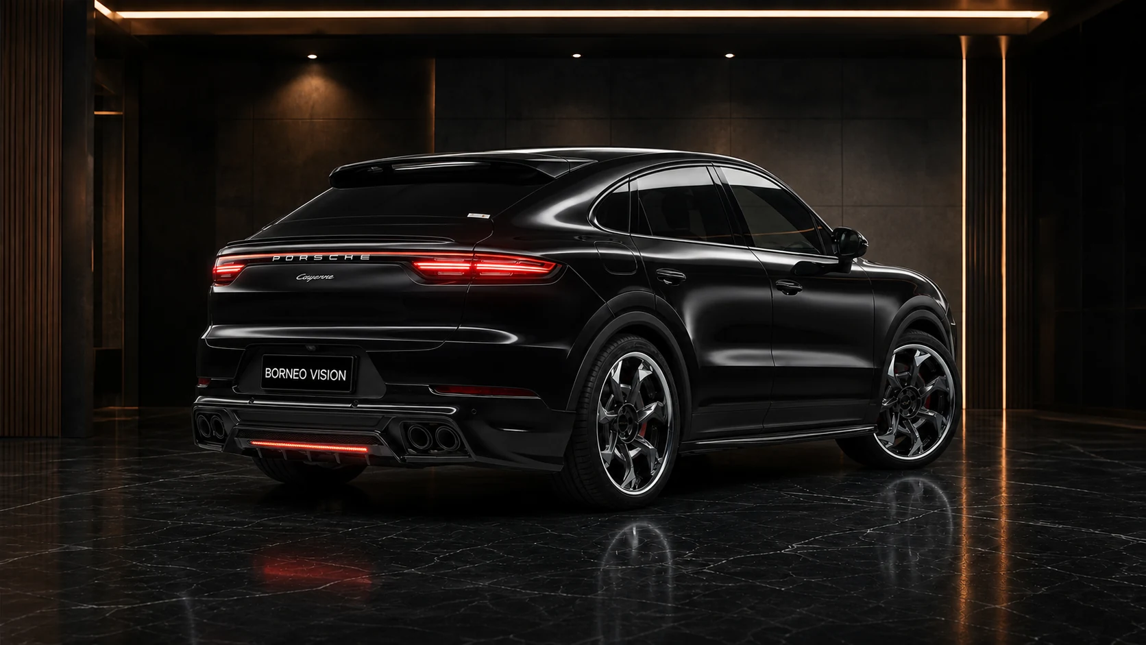 Sport Aero Black Edition — Porsche Cayenne Coupé 9YA (2019–2022) — rear three-quarter