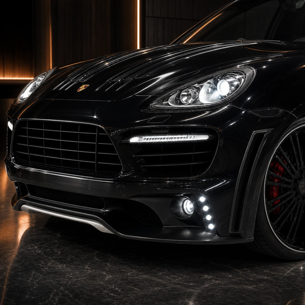 Sport Aero Black Edition — Porsche Cayenne 958 (2010–2014) — front aero detail