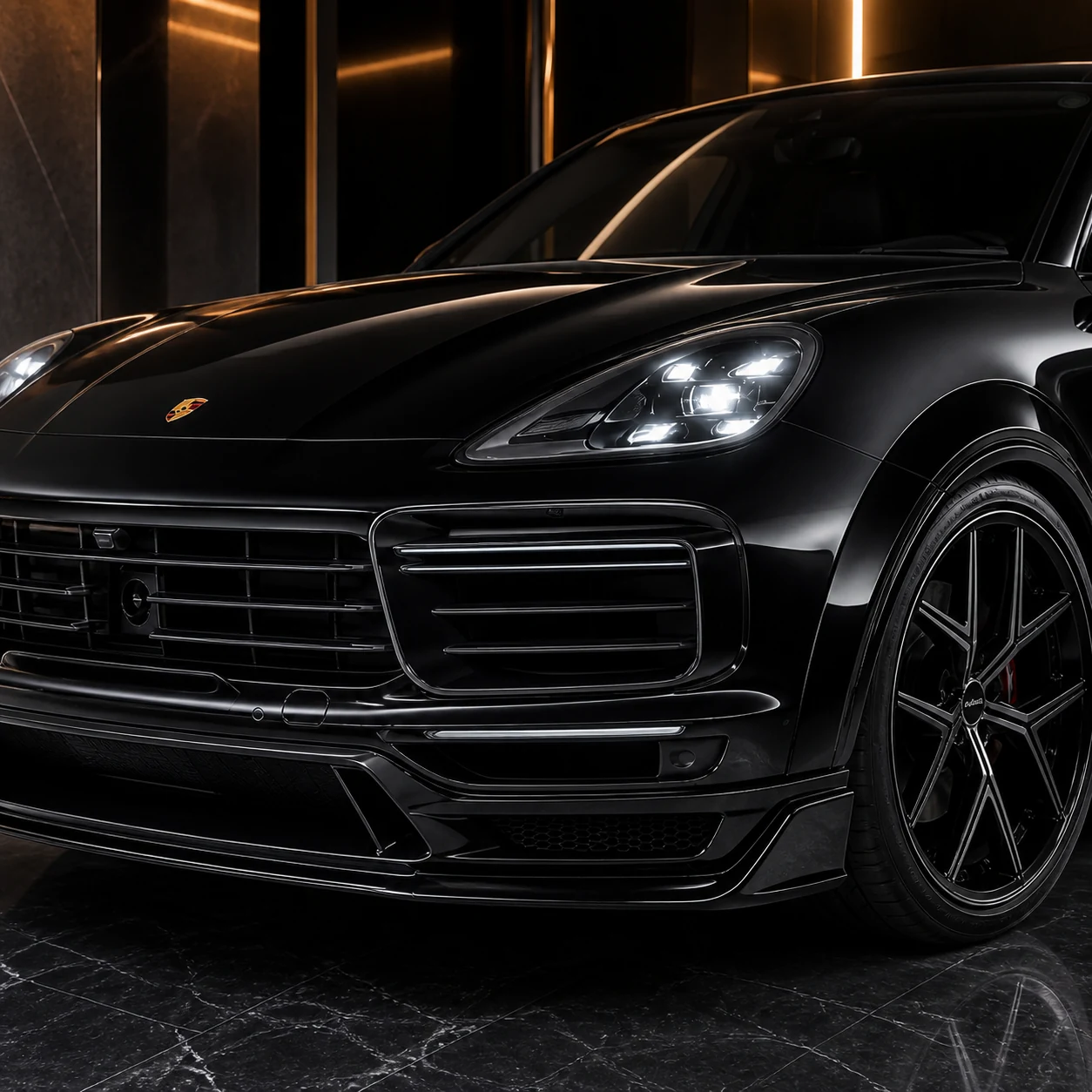 Sport Aero Black Edition — Porsche Cayenne 9YA (2018–2022) — front aero detail