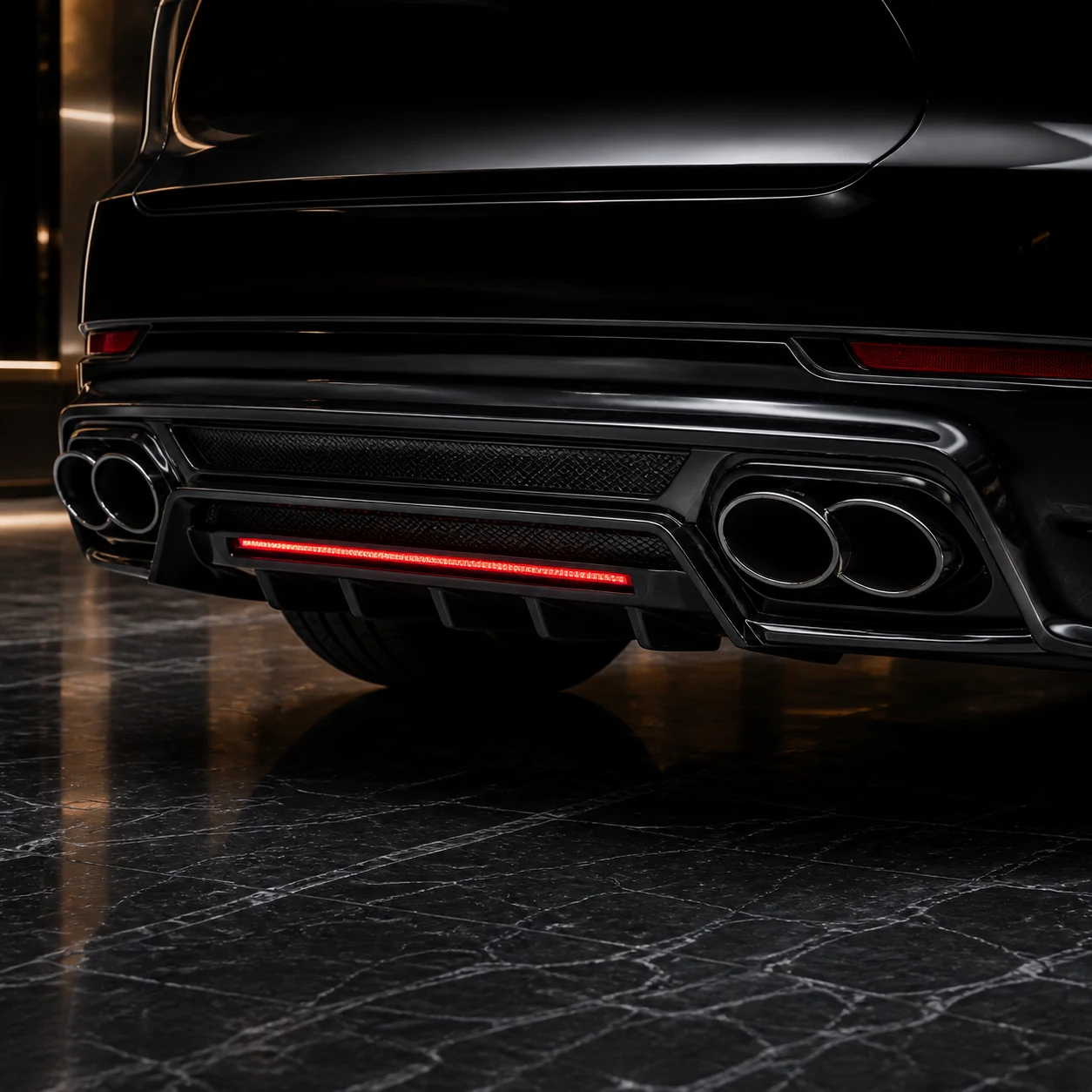 Sport Aero Black Edition — Porsche Cayenne 9YA (2018–2022) — rear aero detail