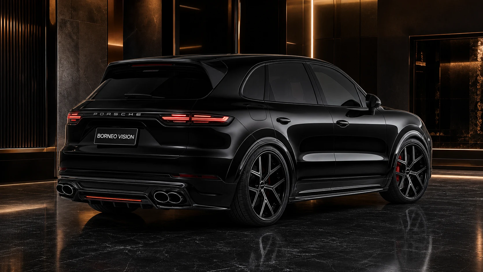 Sport Aero Black Edition — Porsche Cayenne 9YA (2018–2022) — rear three-quarter