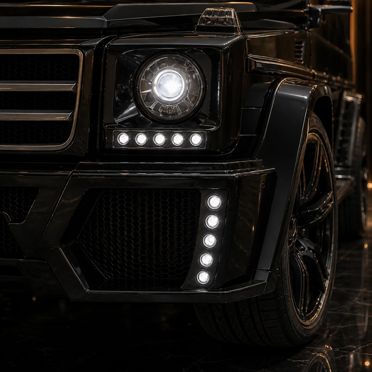 Sport Aero Black Edition — Mercedes-Benz G-Class W463 G55/G550/G500/G350 (1991–2015) — front aero detail