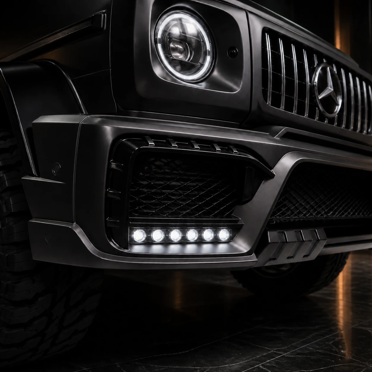 Sport Aero Black Edition — Mercedes-Benz G-Class W463 G63/G550/G350d (2016–2017) — front aero detail