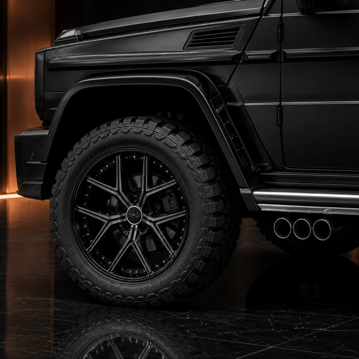 Sport Aero Black Edition — Mercedes-Benz G-Class W463 G63/G550/G350d (2016–2017) — wheel and side detail