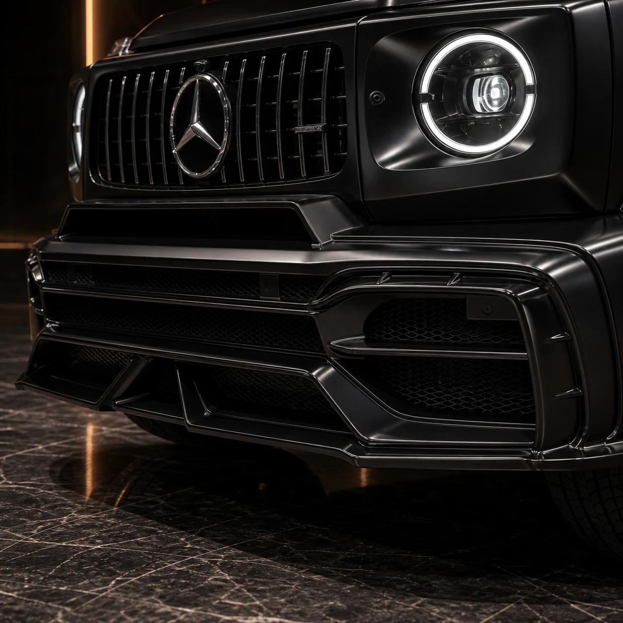 Sport Aero Black Edition — Mercedes-Benz G-Class W463A (2018–2024) — front aero detail