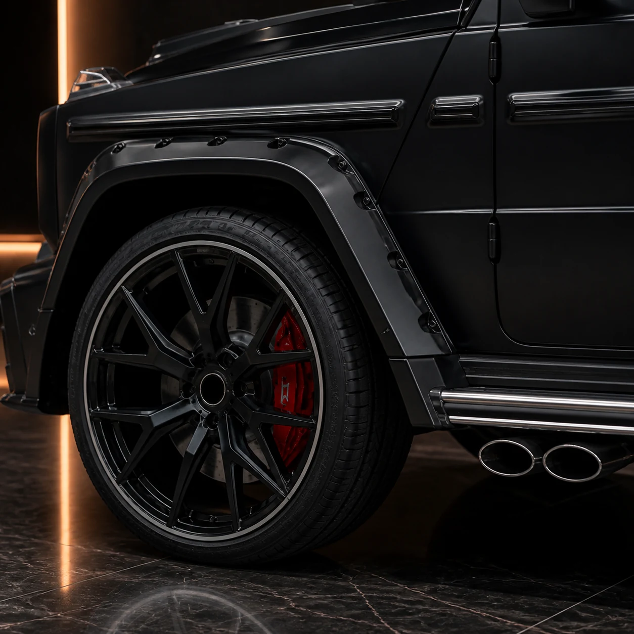 Sport Aero Black Edition — Mercedes-Benz G-Class W463A (2018–2024) — wheel and side detail
