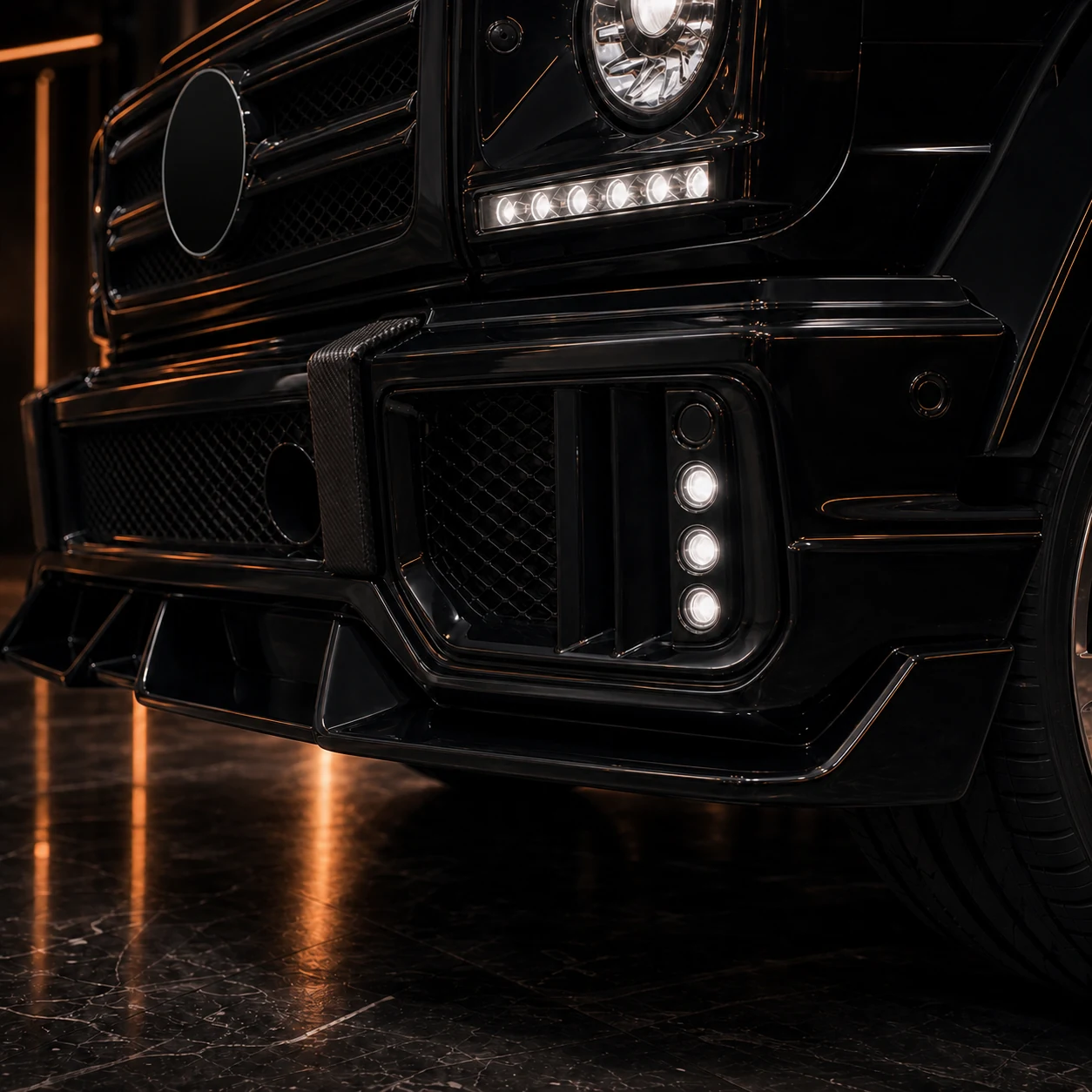 Sport Aero Black Edition — Mercedes-AMG G63 W463 (2013–2017) — front aero detail