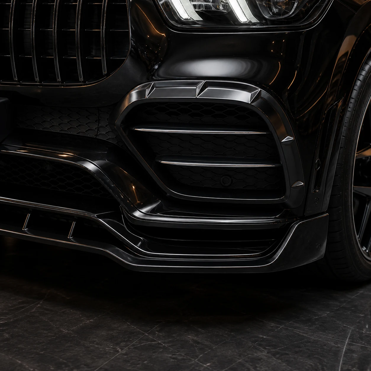 Sport Aero Black Edition — Mercedes-Benz GLE-Class W167 AMG Line Pre-Facelift (2019–2023) — front aero detail