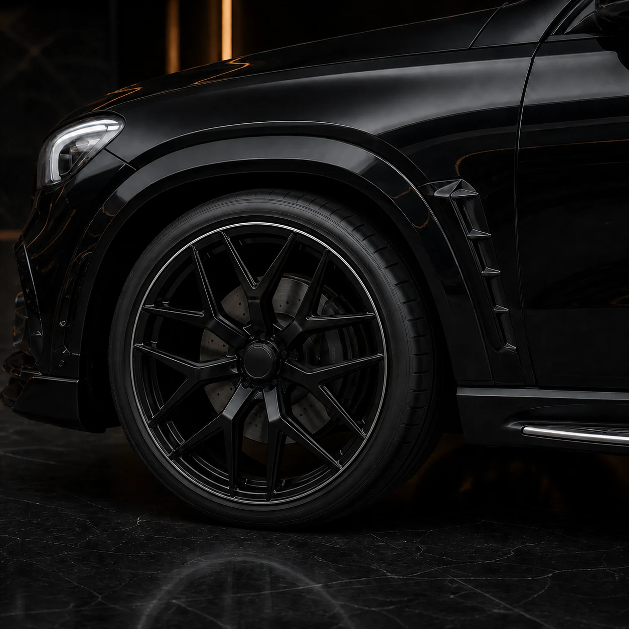 Sport Aero Black Edition — Mercedes-Benz GLE-Class W167 AMG Line Pre-Facelift (2019–2023) — wheel and side detail