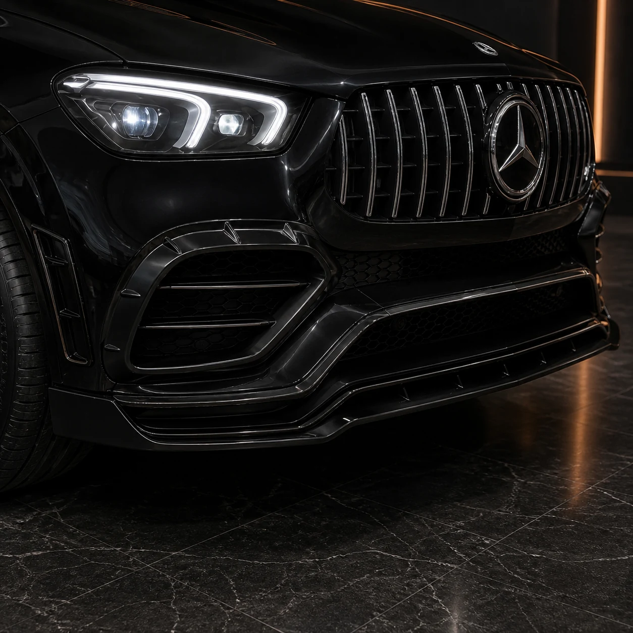 Sport Aero Black Edition — Mercedes-Benz GLE-Class Coupe C167 AMG Line (2020–2023) — front aero detail