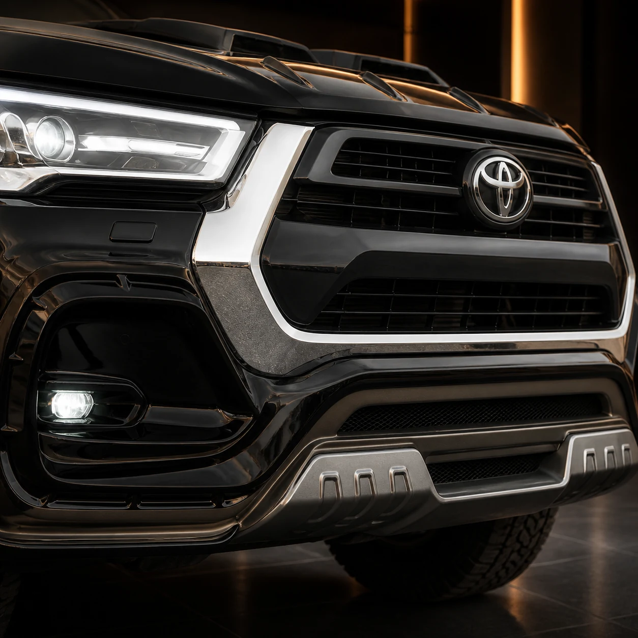 Sport Aero Black Edition Bumper Type — Toyota Hilux GUN125 (2020+) — front aero detail