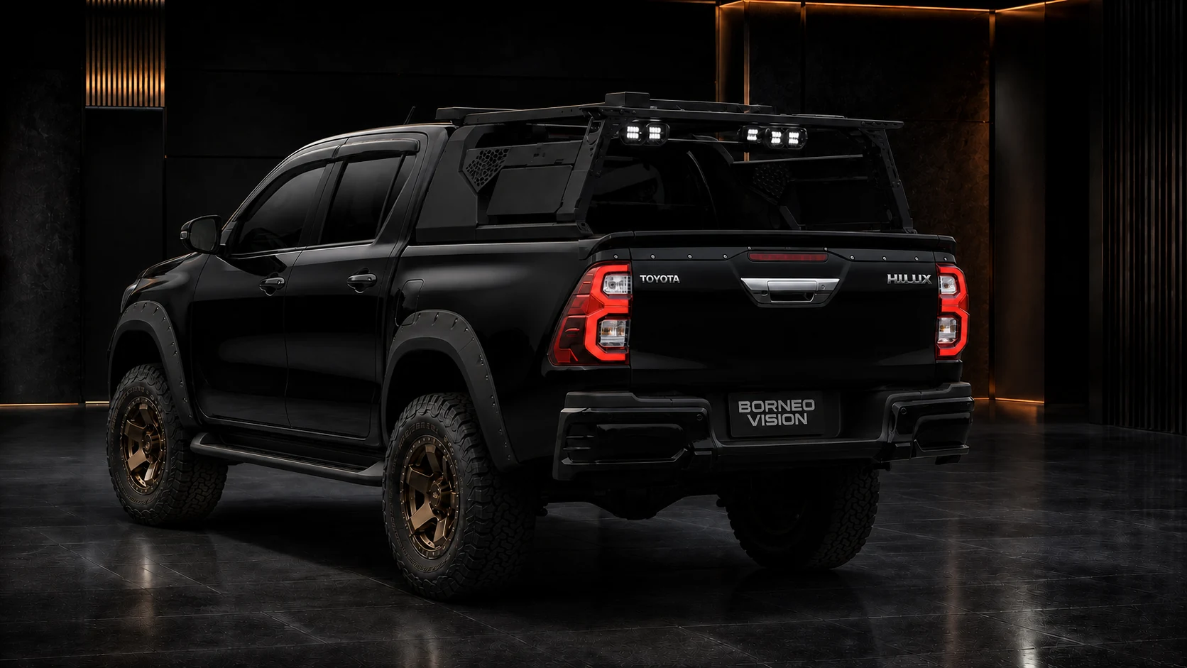 Sport Aero Black Edition Bumper Type — Toyota Hilux GUN125 (2020+) — rear three-quarter