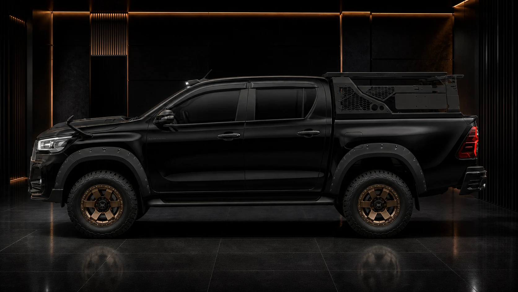 Sport Aero Black Edition Bumper Type — Toyota Hilux GUN125 (2020+) — side profile