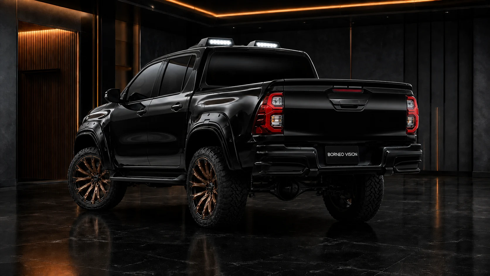 Sport Aero Black Edition Half Type — Toyota Hilux GUN125 (2020+) — rear three-quarter