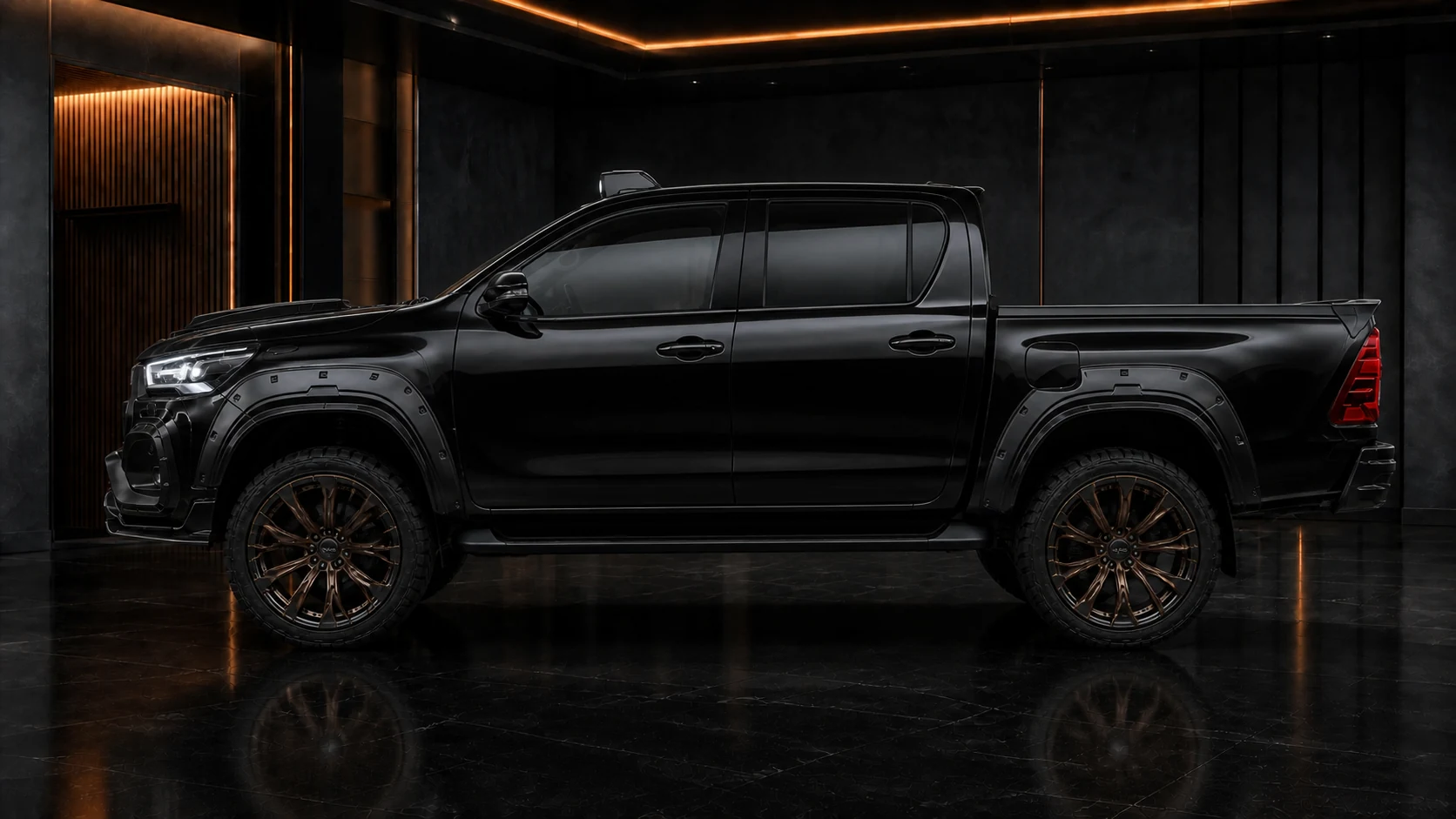 Sport Aero Black Edition Half Type — Toyota Hilux GUN125 (2020+) — side profile
