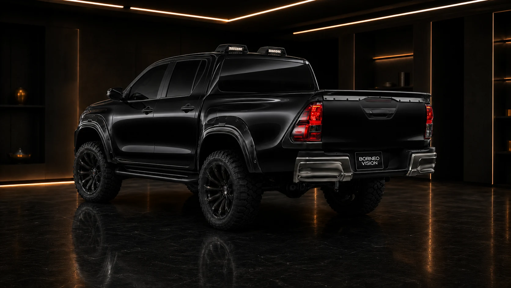 Sport Aero Black Edition — Toyota Hilux GUN125 (2017–2020) — rear three-quarter
