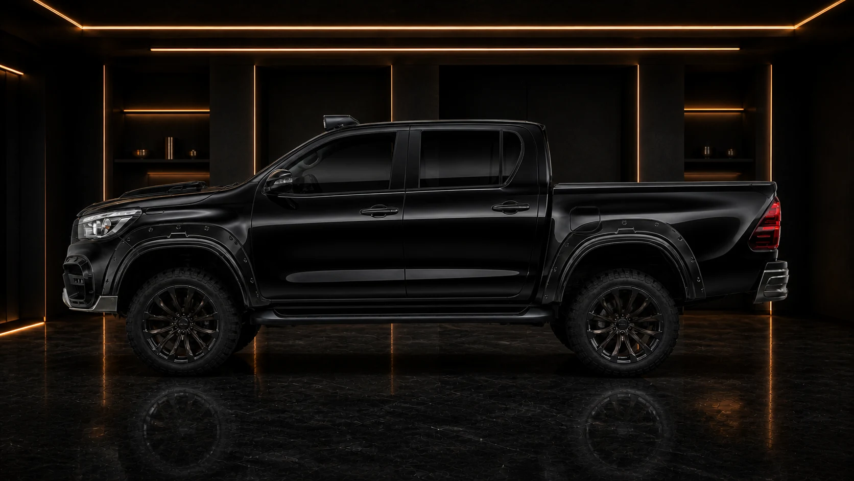 Sport Aero Black Edition — Toyota Hilux GUN125 (2017–2020) — side profile