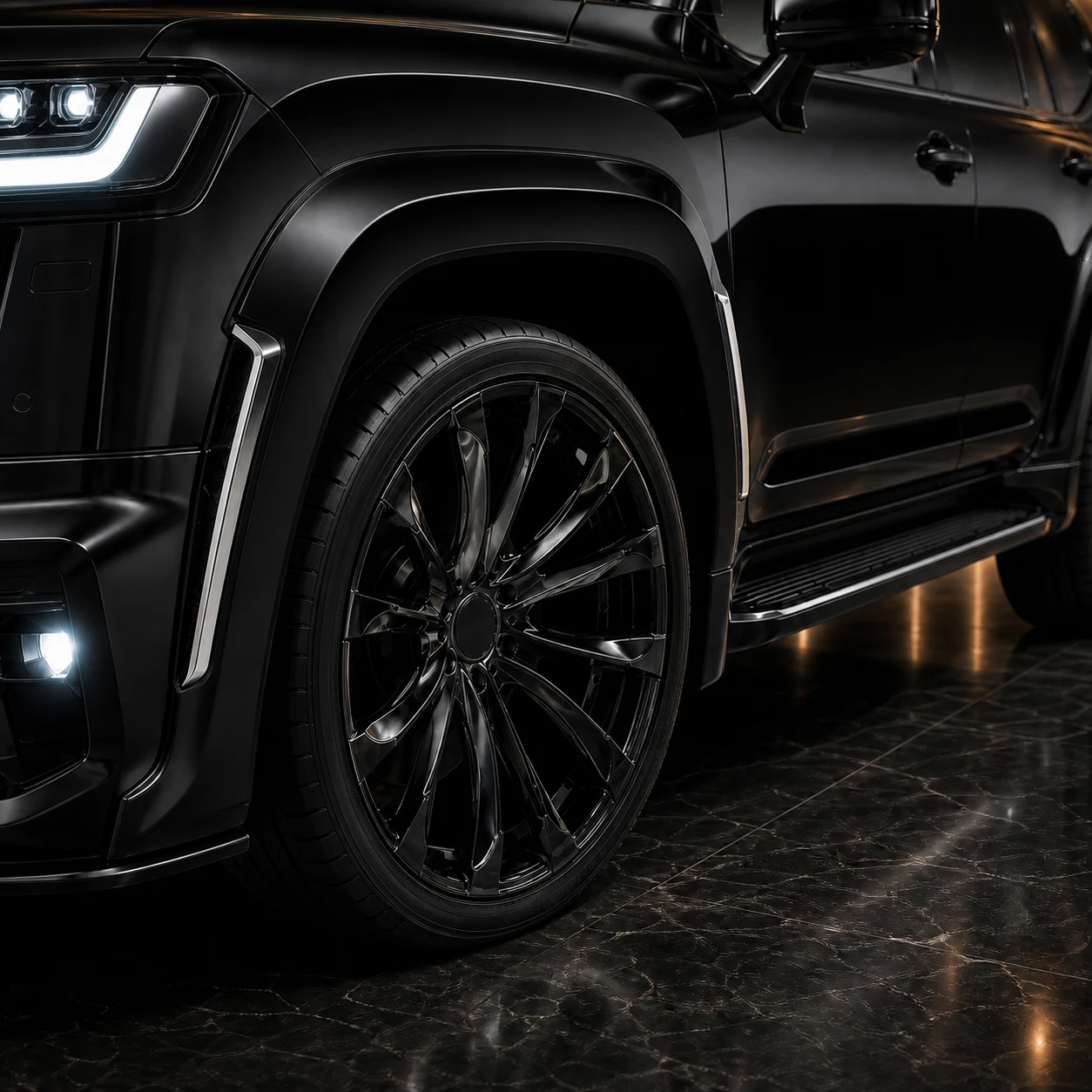 Sport Aero Black Edition — Toyota Land Cruiser 300 ZX — wheel and side detail