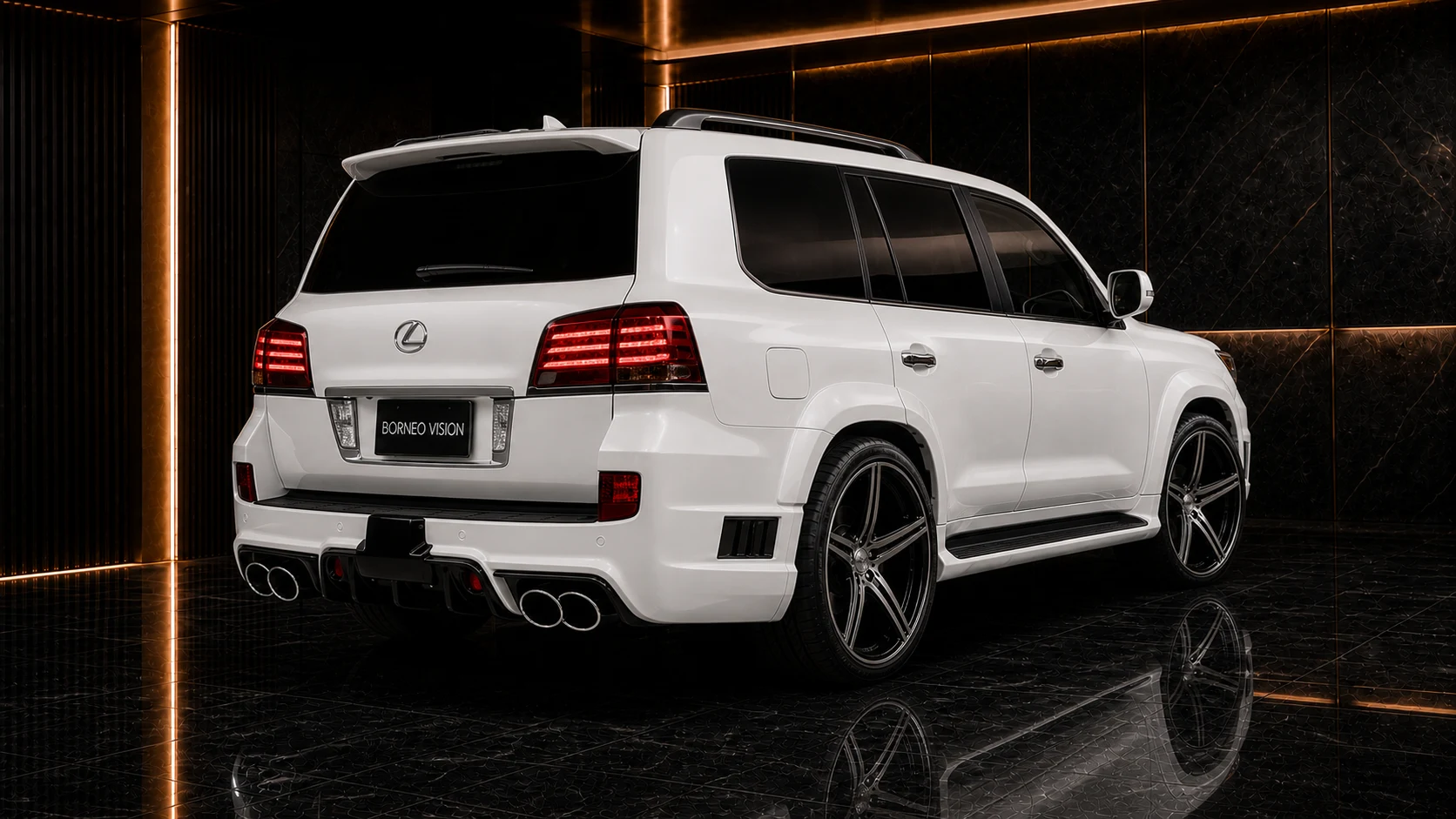 LX570 Sport Aero Black Edition 2008–2012 historical design reference — rear three-quarter