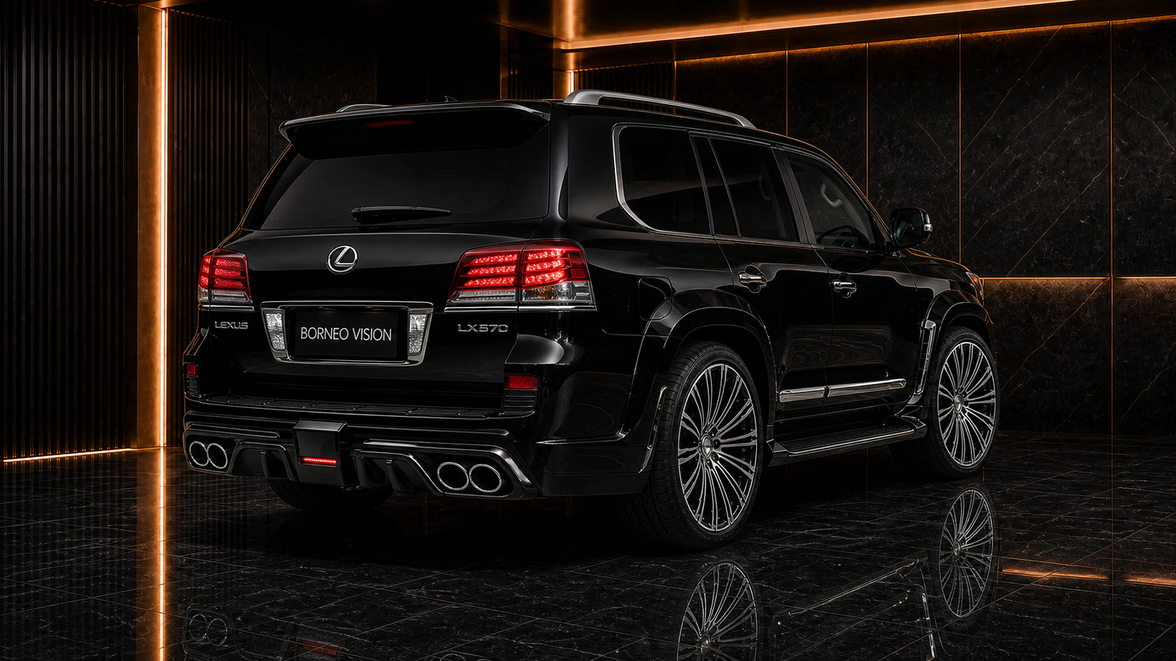 Obsidian Black 2012–2015 Lexus LX570 BV Sport Aero Black Edition rear concept visual
