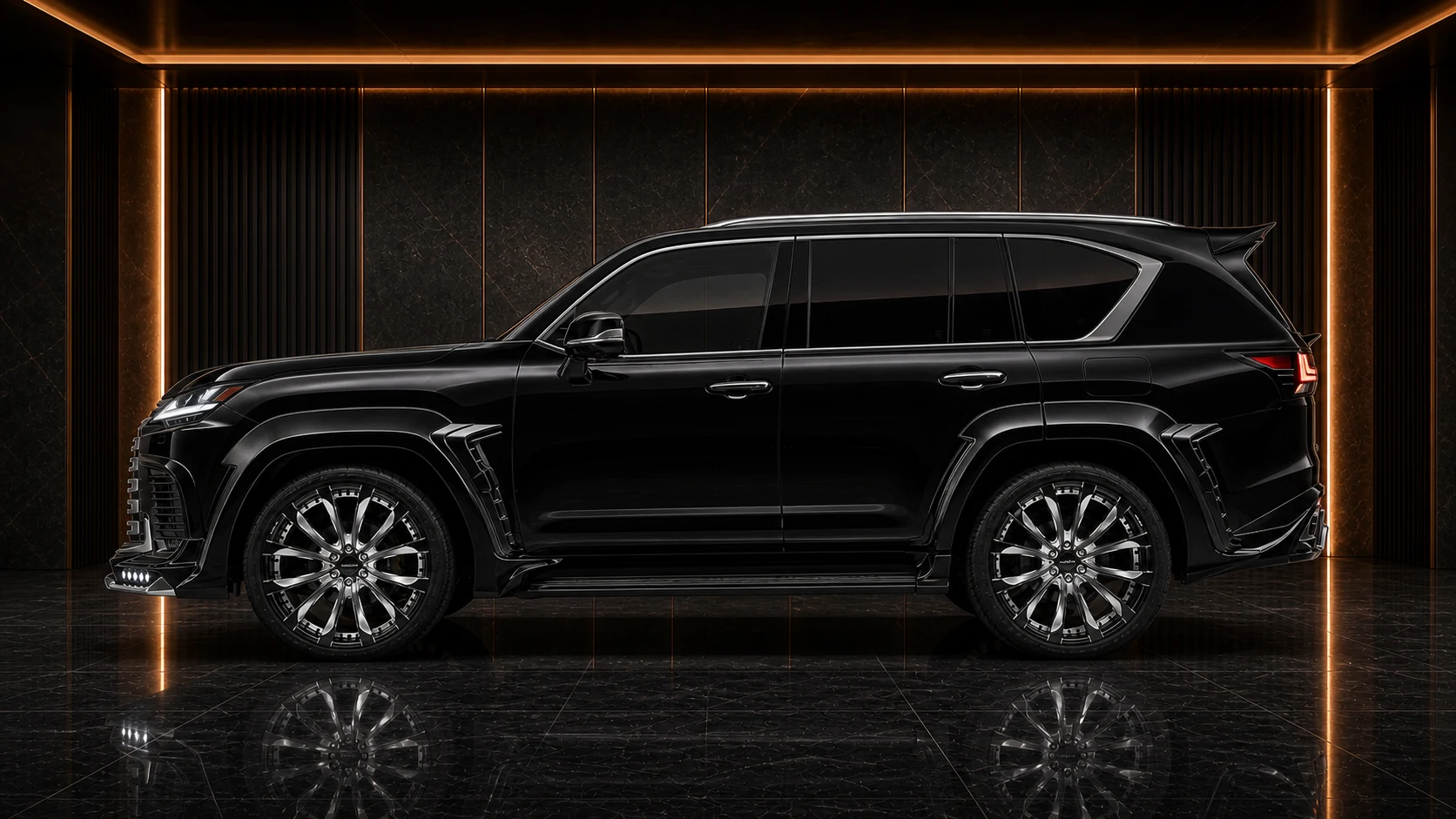 Obsidian Black Lexus LX600/700h BV Sport Aero Black Edition side profile concept visual
