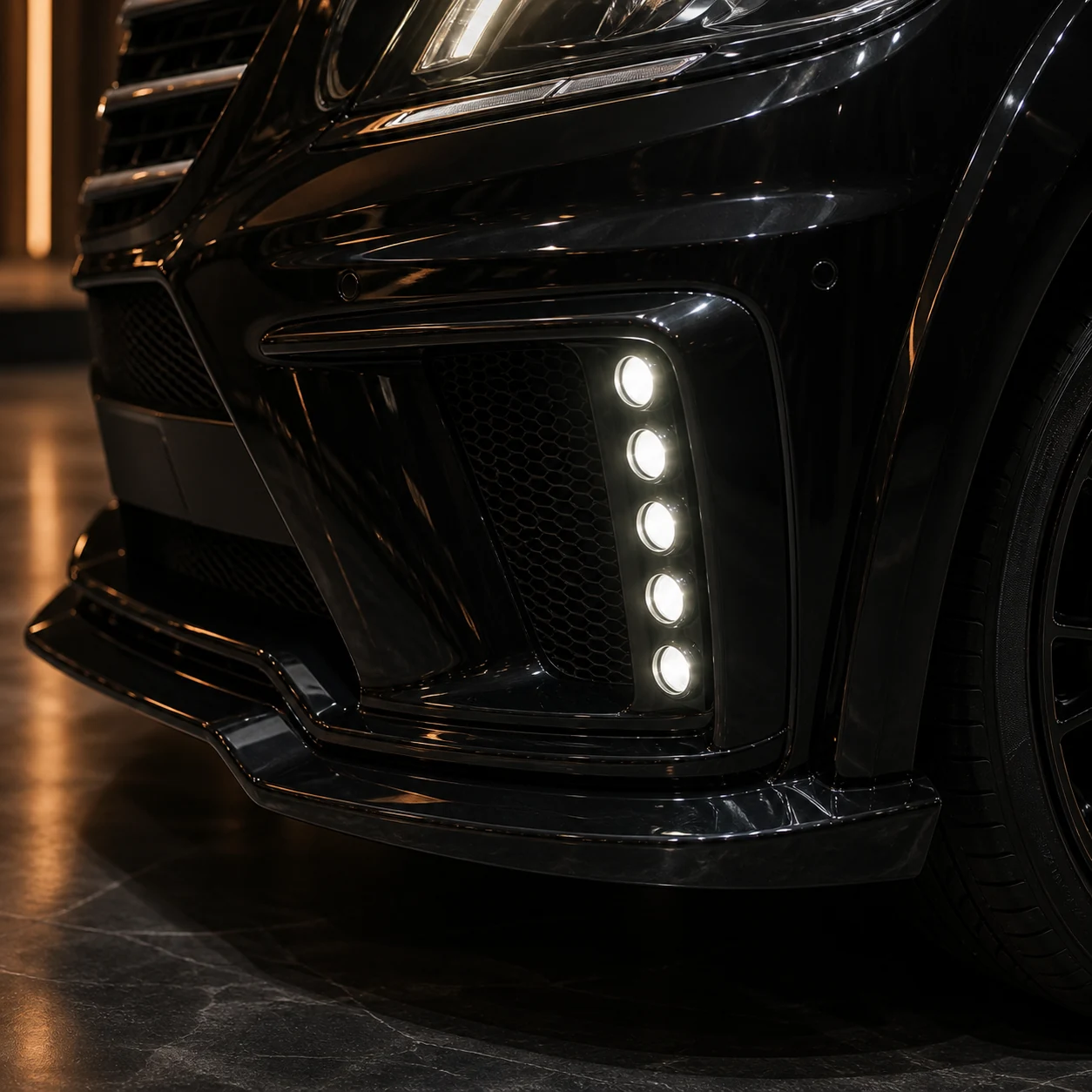 Historical Sport Aero Black Edition — Mercedes-Benz M-Class W166 (2012–2015) — front aero detail