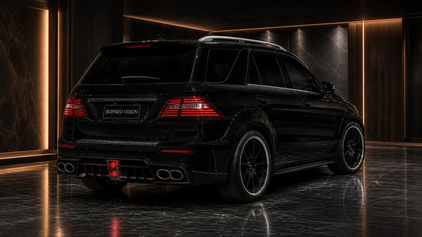 Historical Sport Aero Black Edition — Mercedes-Benz M-Class W166 (2012–2015) — rear three-quarter
