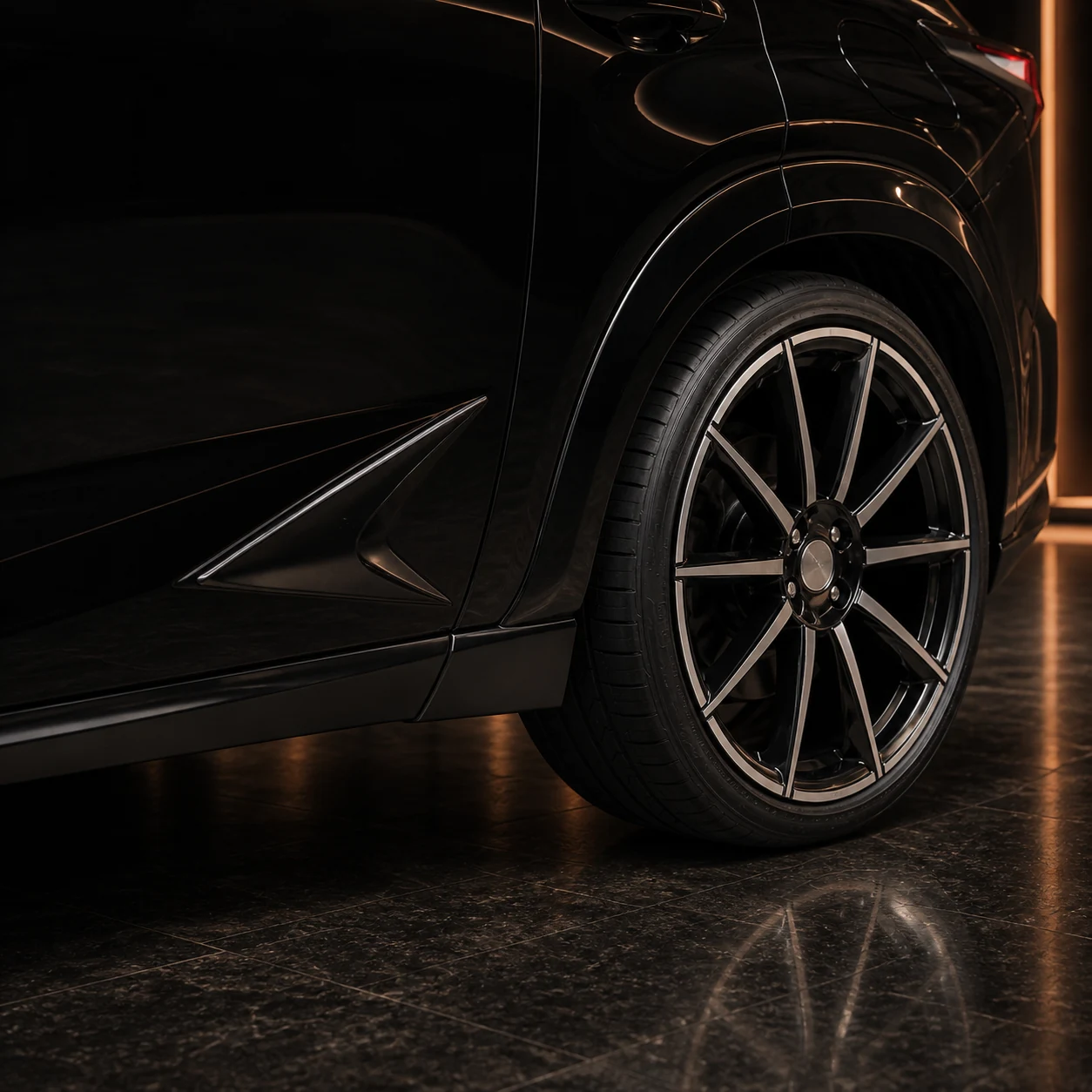 Sport Aero Black Edition — Lexus NX300/300h (2014–2017) — wheel and side detail