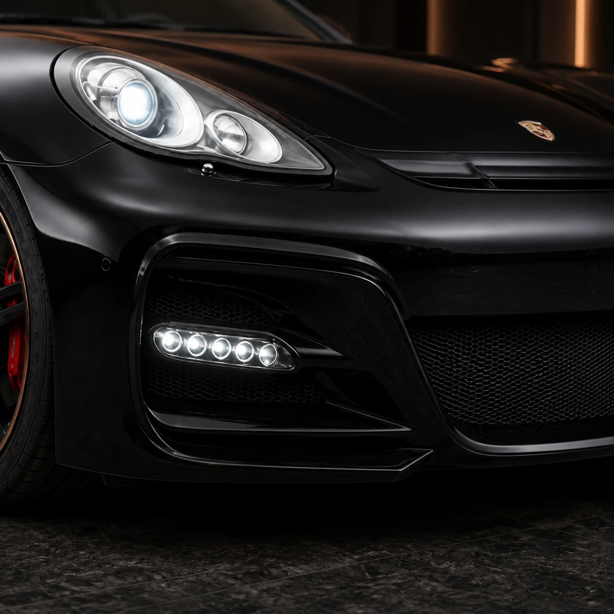 Sport Aero Black Edition 997 LED — Porsche Panamera 970 (2009–2014) — front aero detail