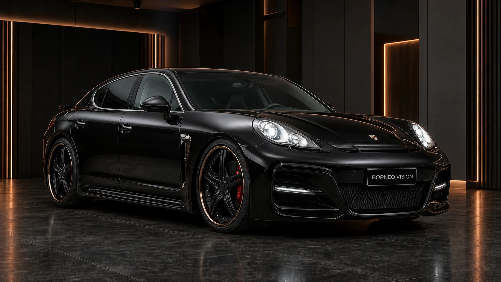 Sport Aero Black Edition Various LED — Porsche Panamera 970 (2009–2014) — front three-quarter
