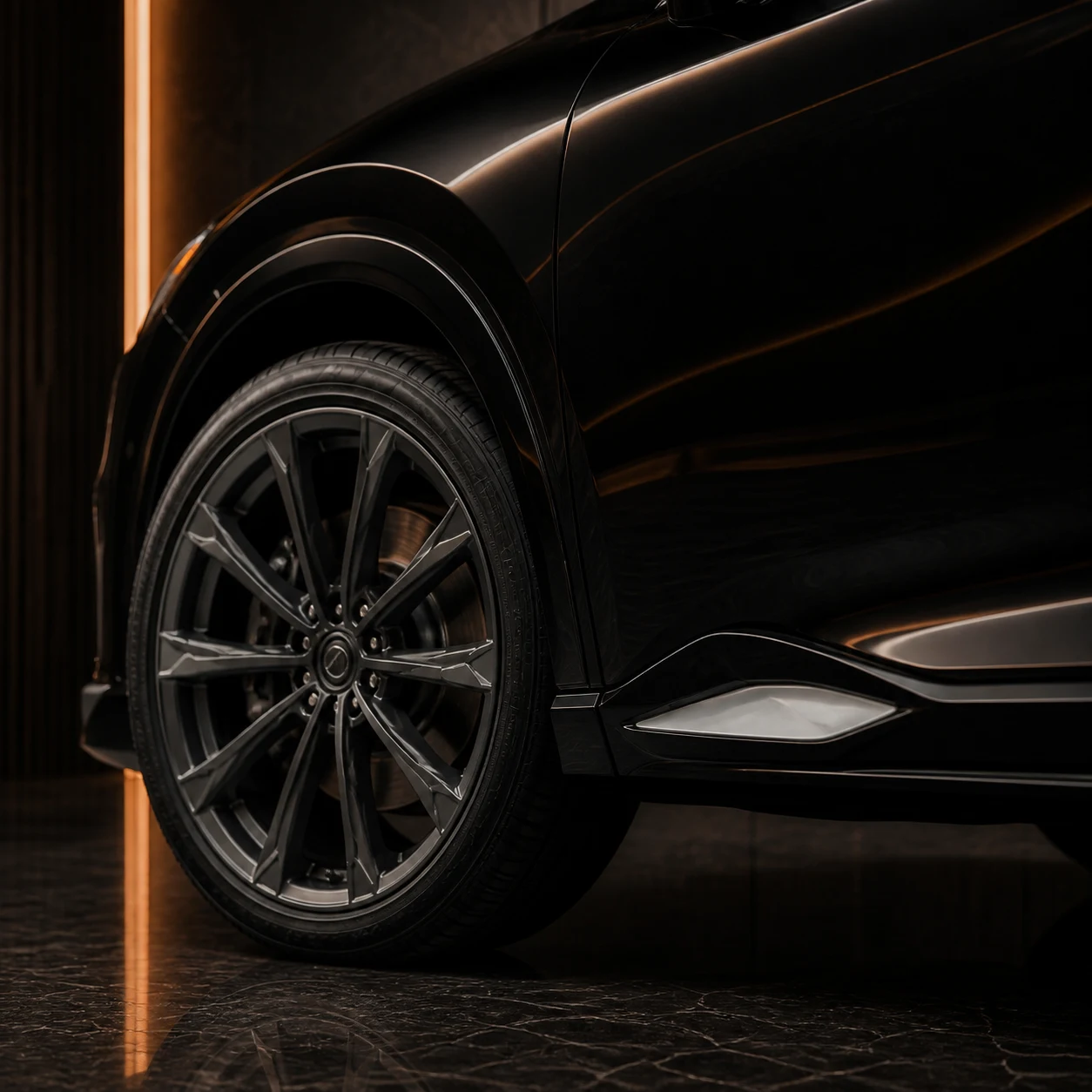 Lexus RX350/500h F SPORT Sport Aero design concept — wheel and lower door panel detail