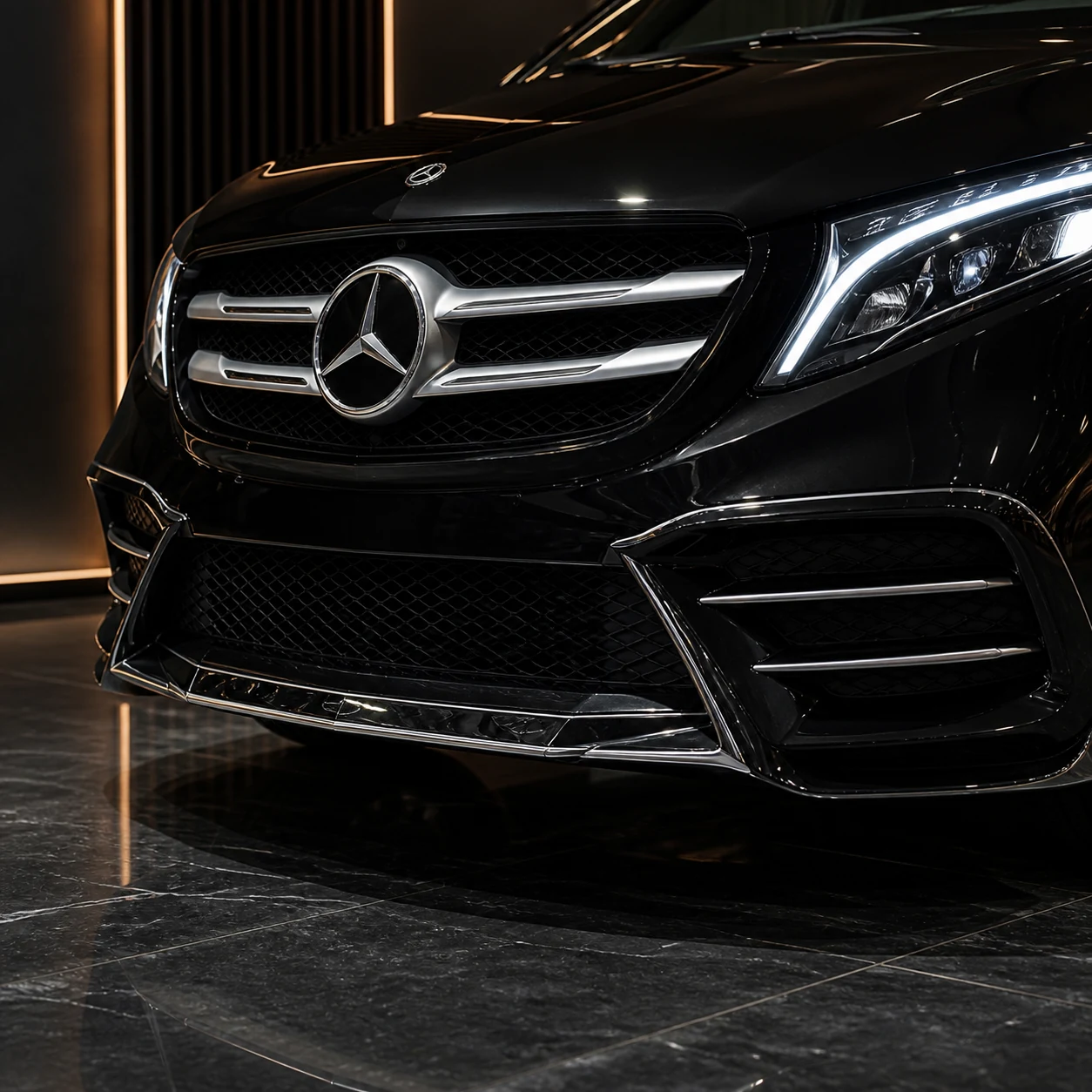 Regional-Restricted Sport Aero — Mercedes-Benz V-Class W447 Extra Long (2019–) — front aero detail
