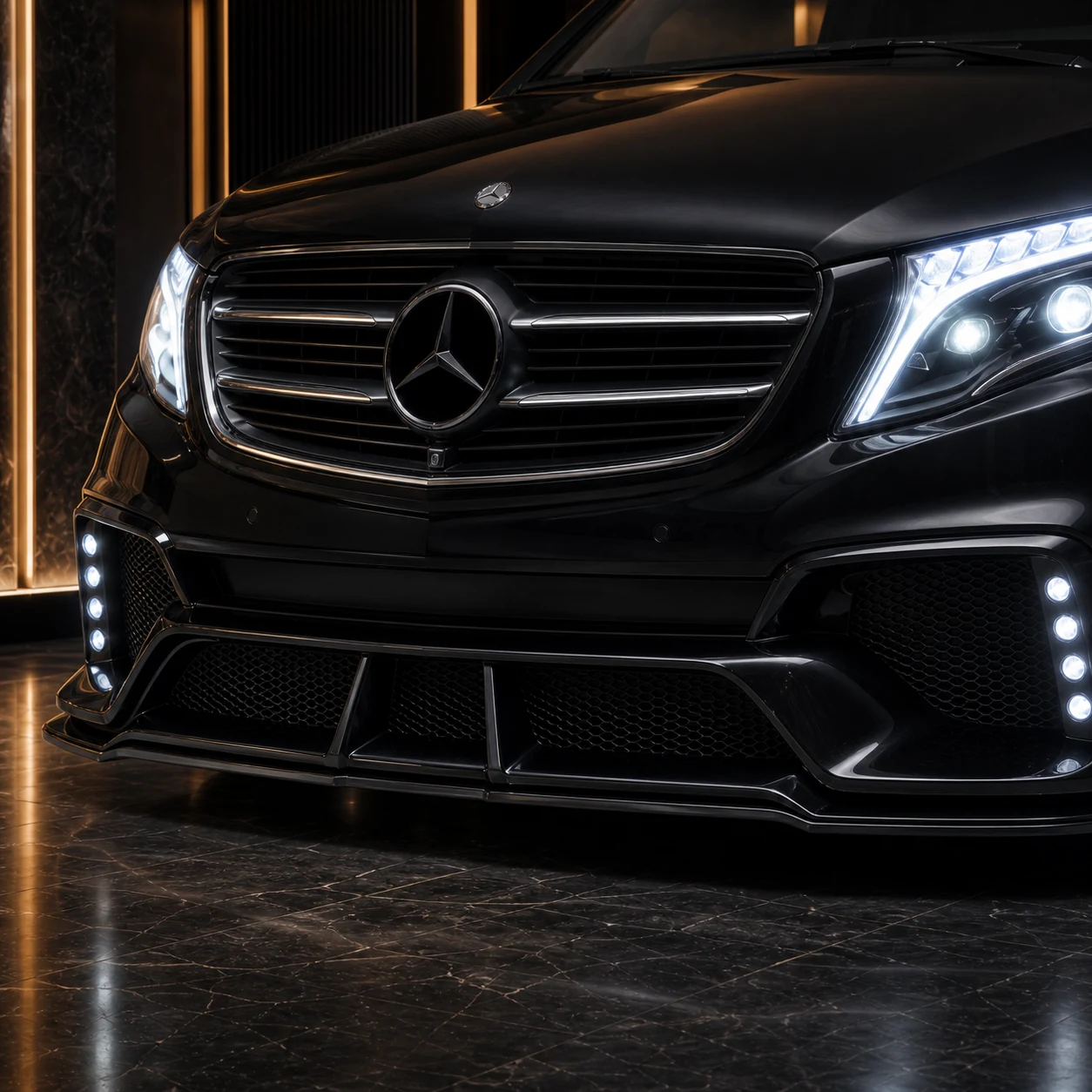 Sport Aero Black Edition — Mercedes-Benz V-Class W447 Long (2015–2019) — front aero detail