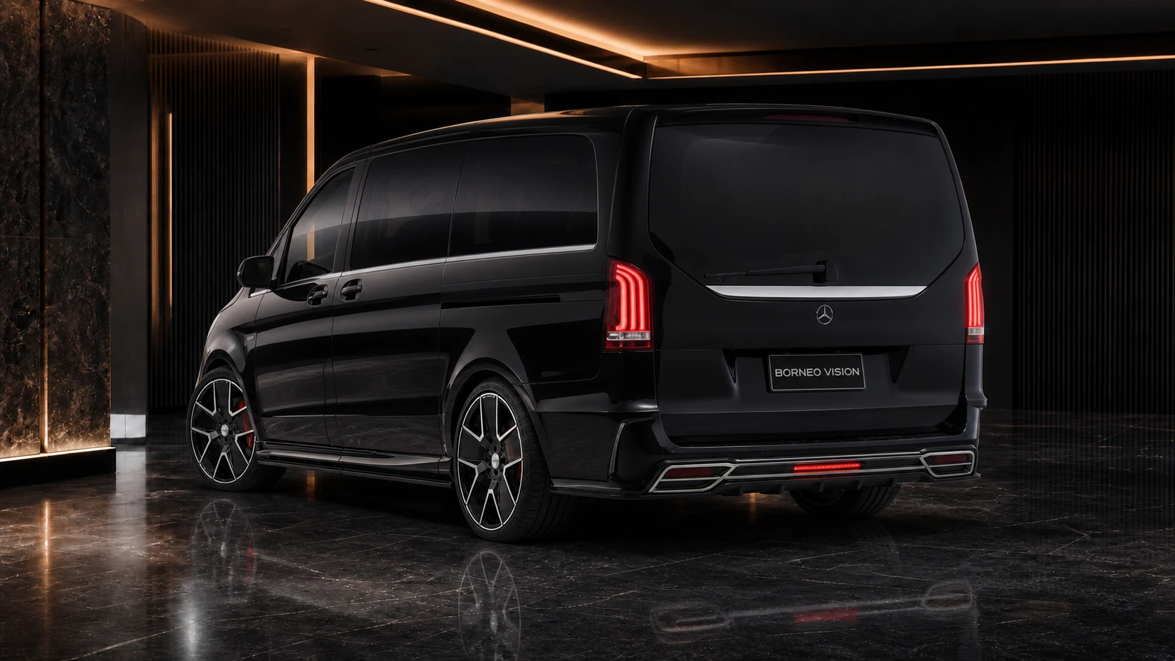 Sport Aero Black Edition — Mercedes-Benz V-Class W447 Long (2015–2019) — rear three-quarter