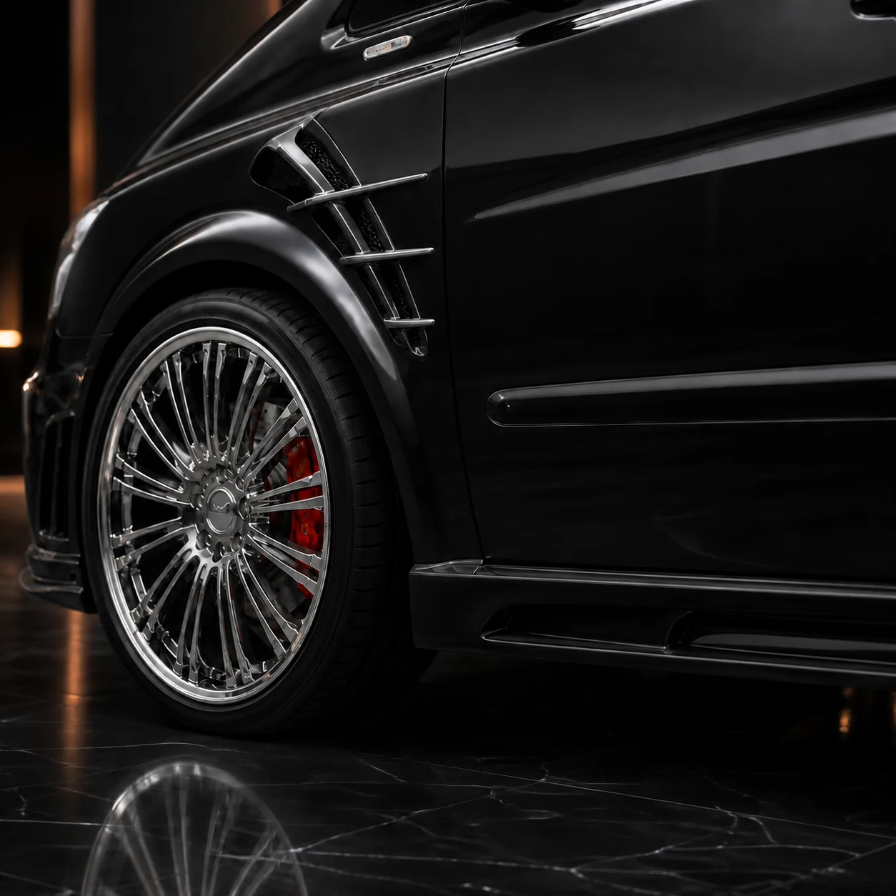 Sport Aero Black Edition — Mercedes-Benz V-Class W639 Facelift Short/Long (2012–2015) — wheel and side detail