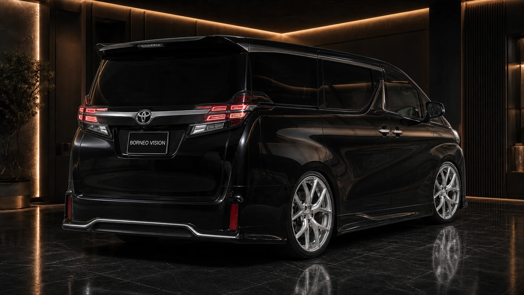 Sports Aero Bumper Type LED — Toyota Vellfire 30 All Grades Pre-Facelift (2015–2017) — rear three-quarter