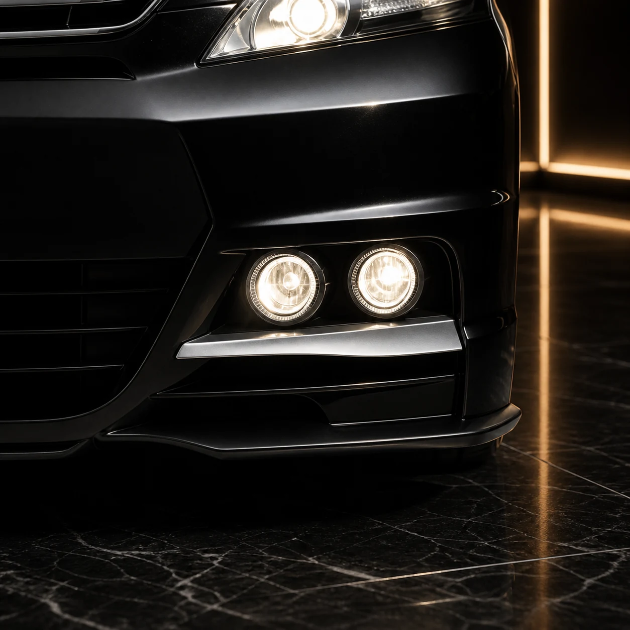 Sport Aero Black Edition FOG — Toyota Vellfire 20 Pre-Facelift (2008–2011) — front aero detail