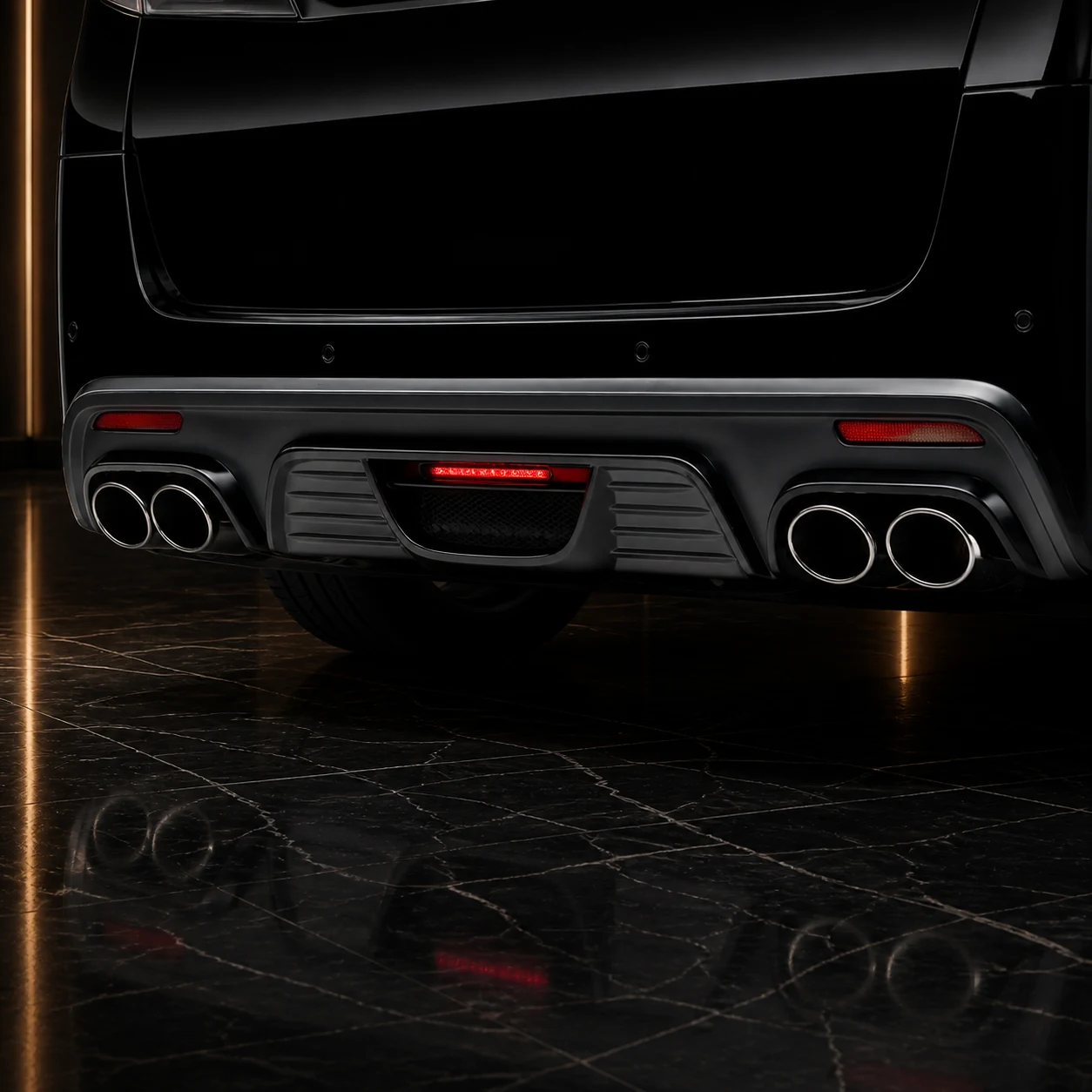 Sport Aero Black Edition FOG — Toyota Vellfire 20 Pre-Facelift (2008–2011) — rear aero detail
