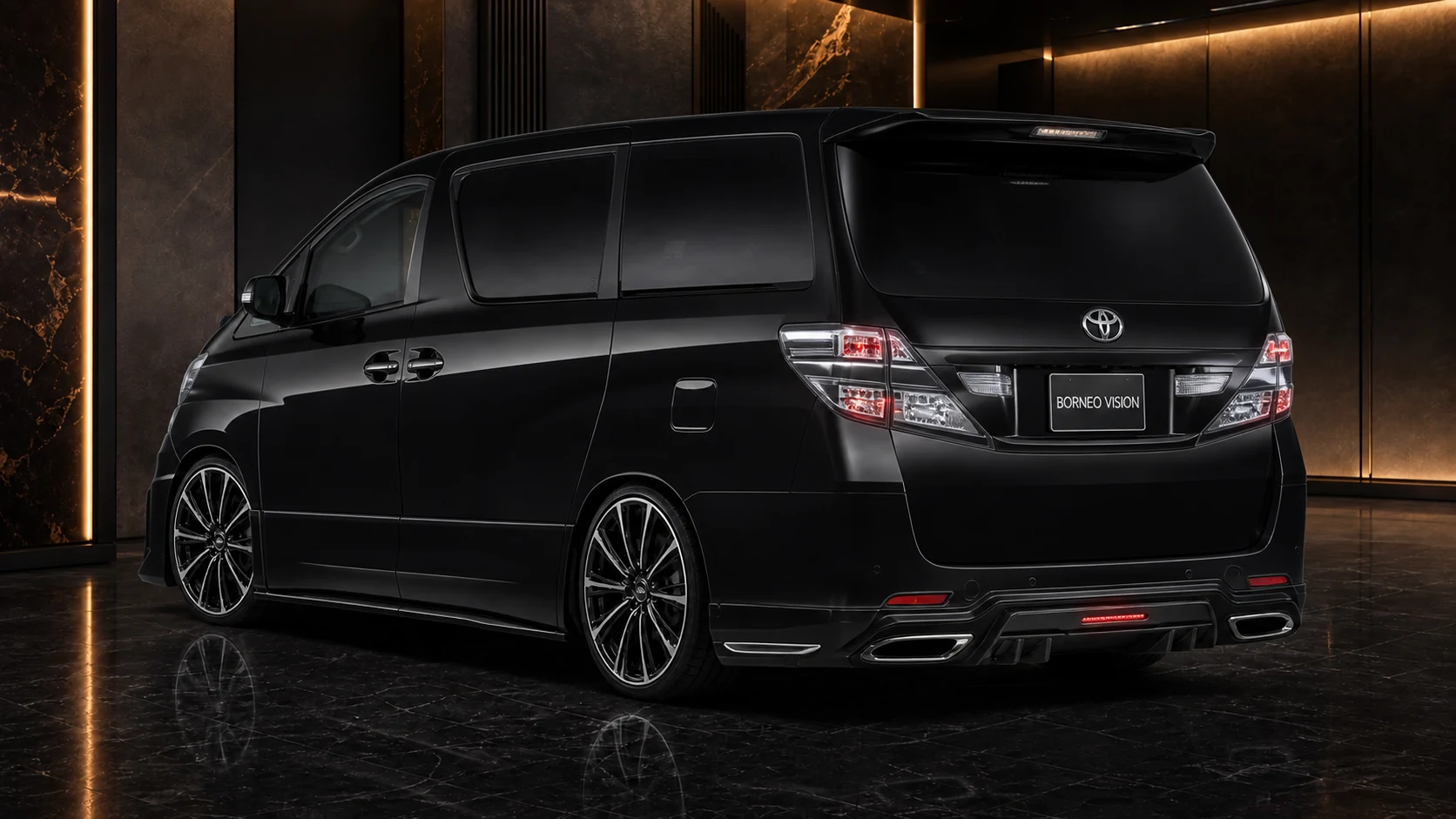 Sport Aero Black Edition Combination — Toyota Vellfire 20 Facelift (2011–2015) — rear three-quarter
