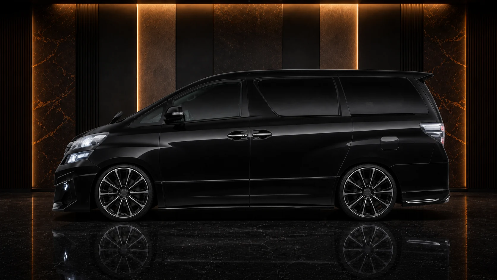 Sport Aero Black Edition Combination — Toyota Vellfire 20 Facelift (2011–2015) — side profile