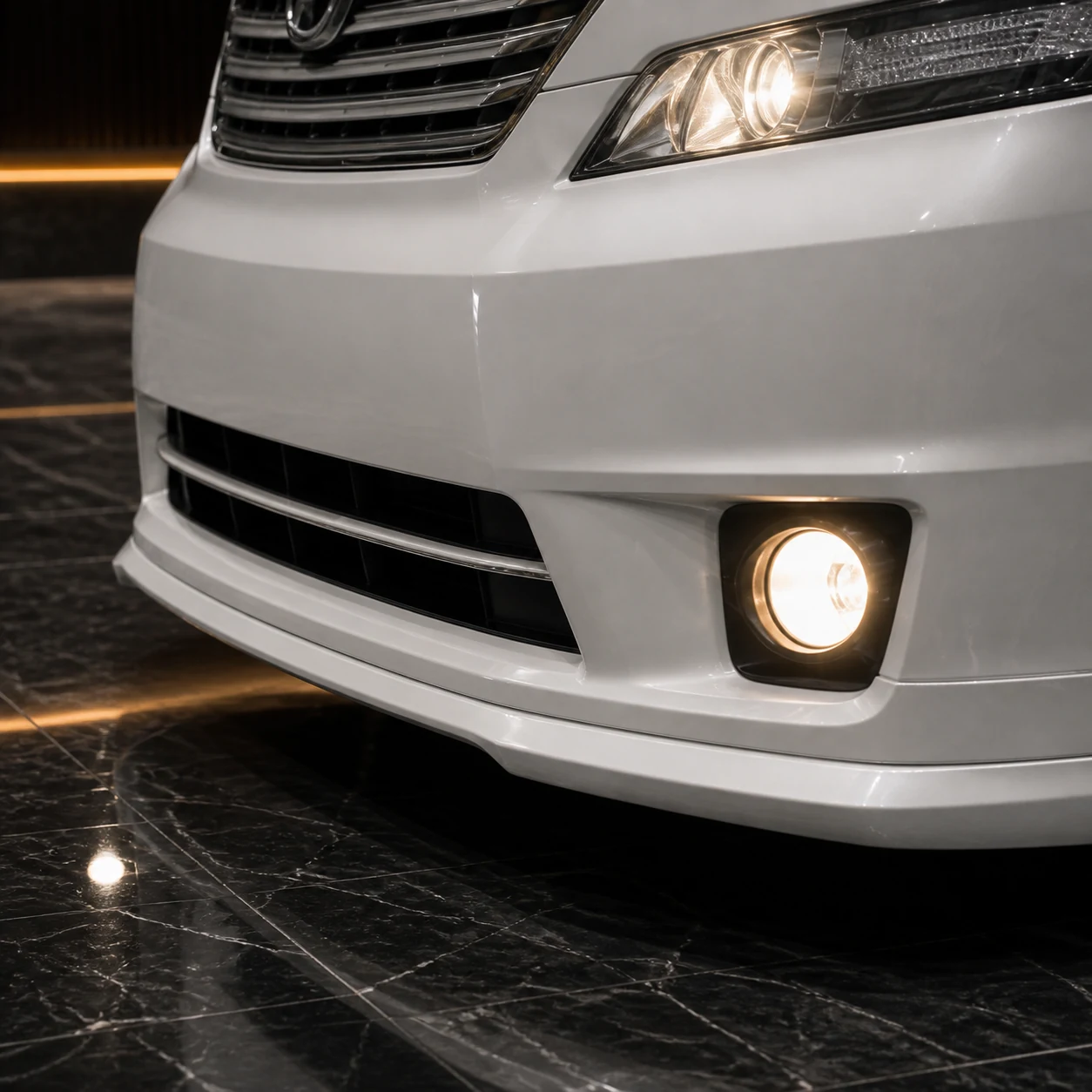 Executive Aero — Toyota Vellfire 20 V/X Pre-Facelift (2008–2011) — front aero detail