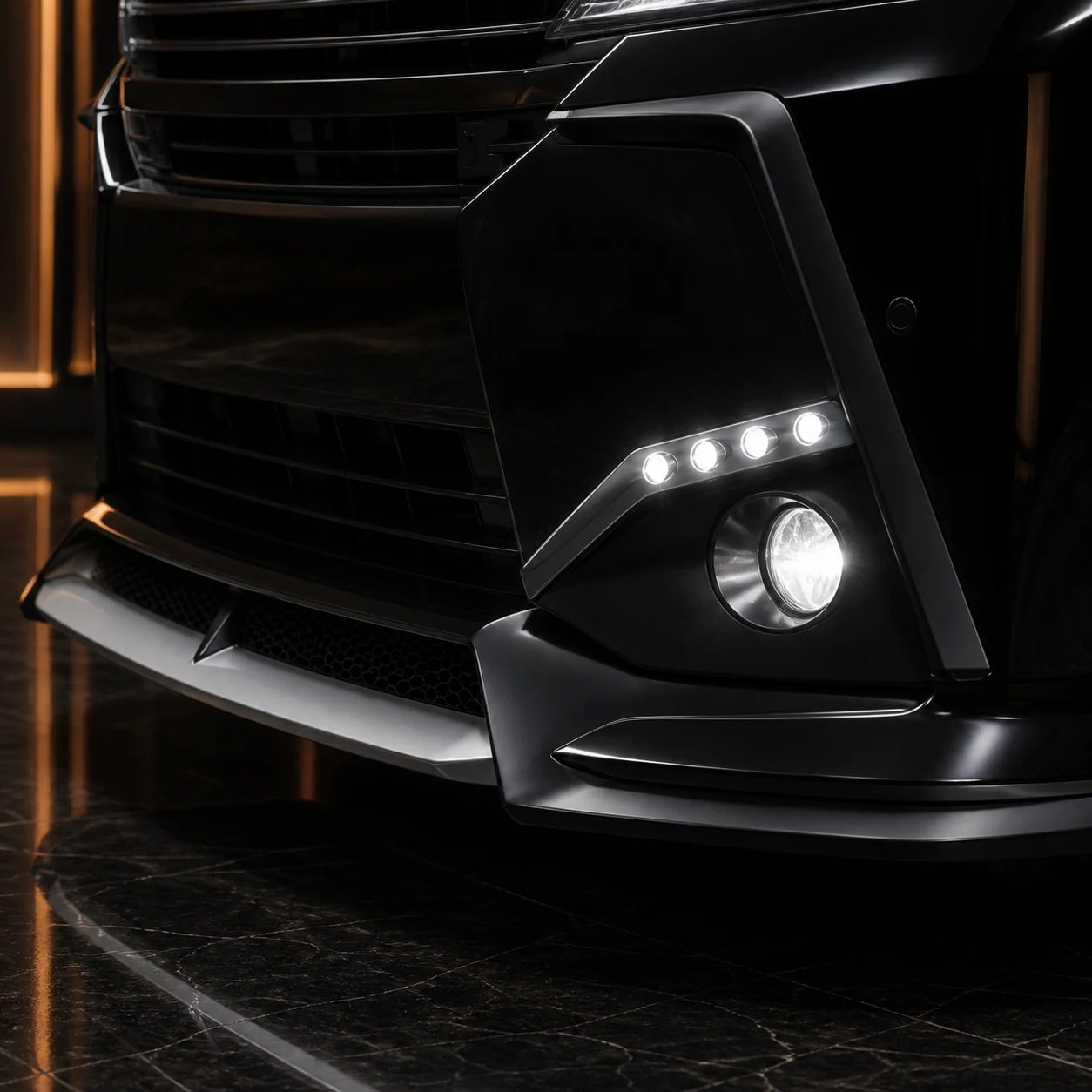 Sports Aero Half Type LED — Toyota Vellfire 30 Z/ZA/ZR Pre-Facelift (2015–2017) — front aero detail