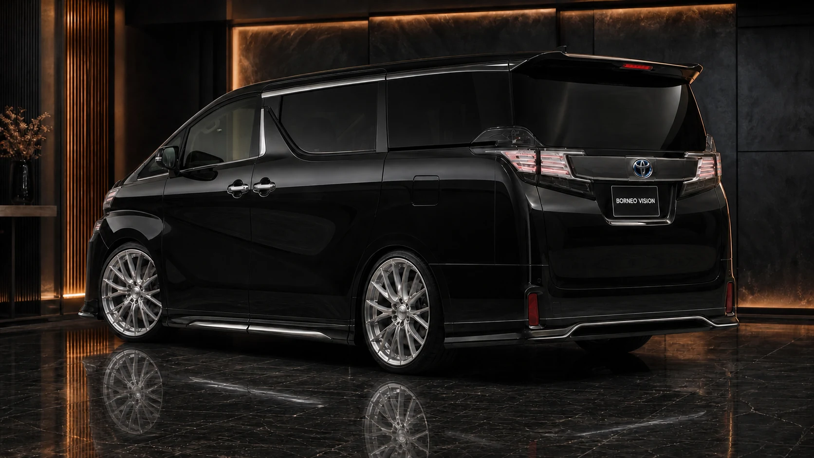 Sports Aero Half Type LED — Toyota Vellfire 30 Z/ZA/ZR Pre-Facelift (2015–2017) — rear three-quarter