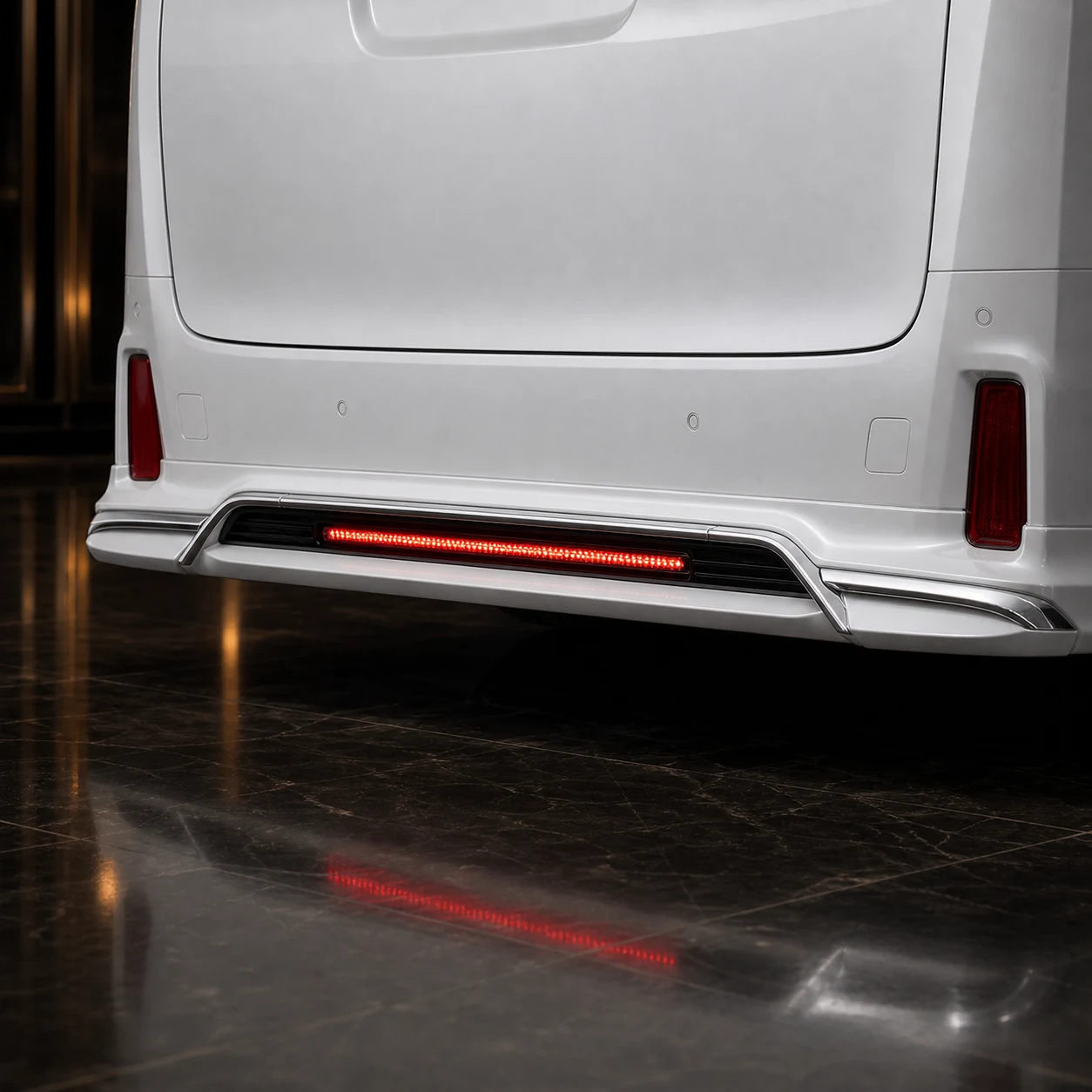 Executive Aero Complete Chrome + LED — Toyota Vellfire 30 Z/ZG/ZR Facelift (2017–2023) — rear aero detail