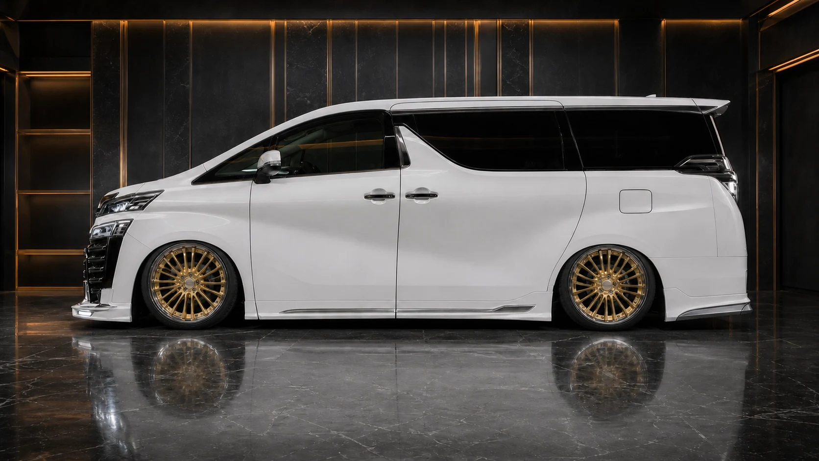 Executive Aero Complete Chrome + LED — Toyota Vellfire 30 Z/ZG/ZR Facelift (2017–2023) — side profile