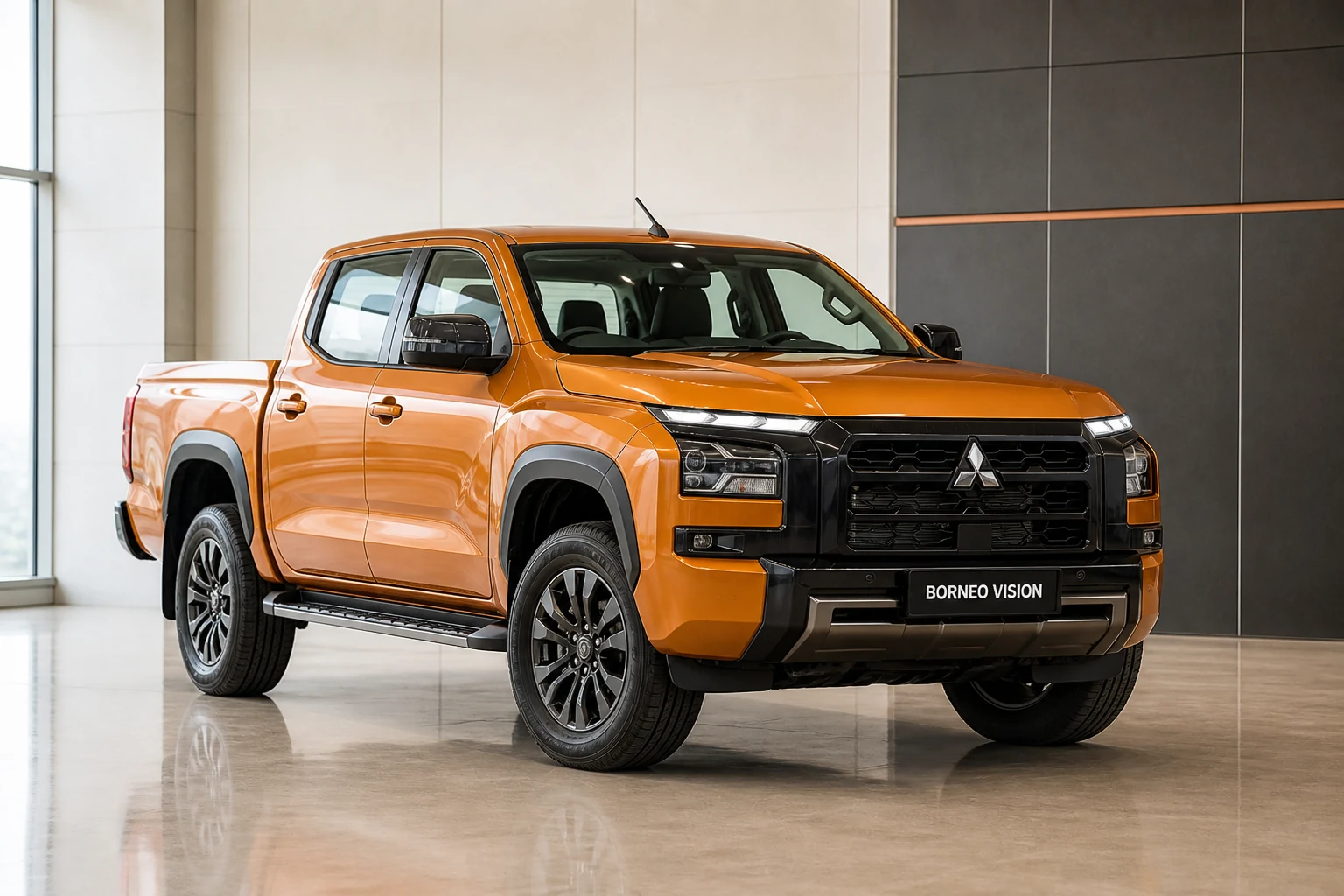 Mitsubishi Triton sixth-generation factory-state generated reference in orange metallic