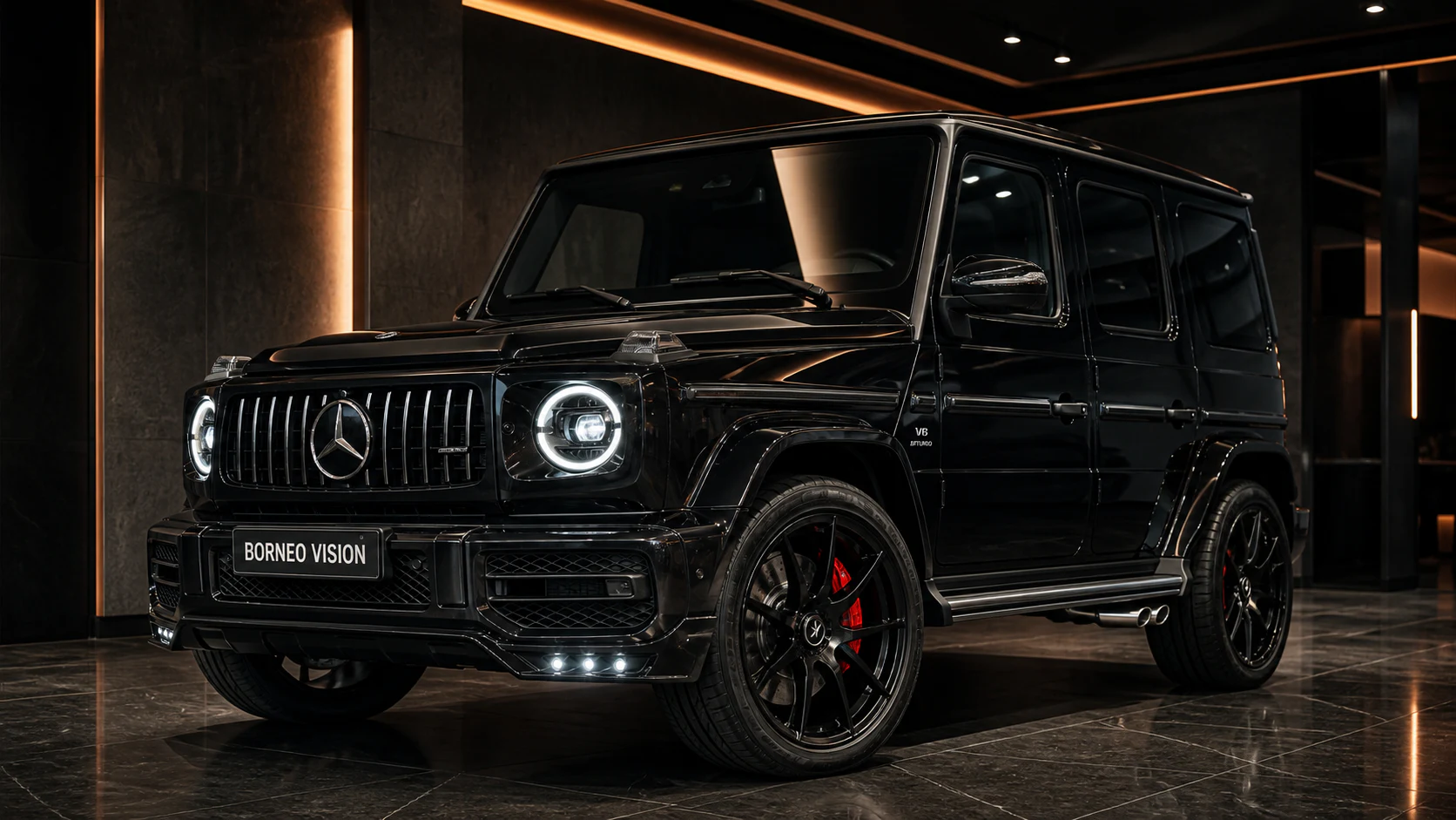 Obsidian Black Mercedes-AMG G63 FRP front rear and spare-delete complete front AI concept visual