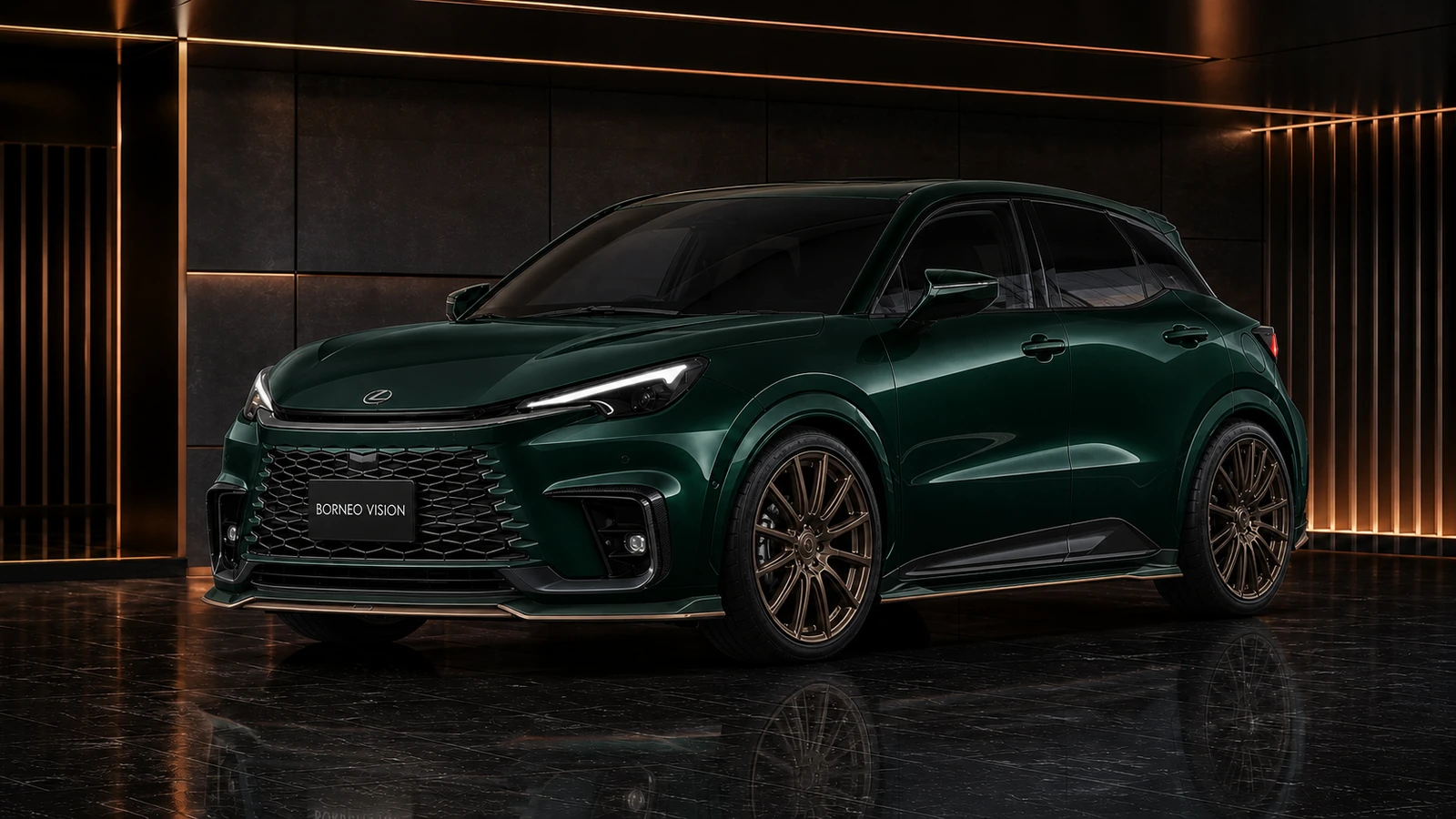 Deep Emerald Lexus LBX FRP Recommended AI concept front view