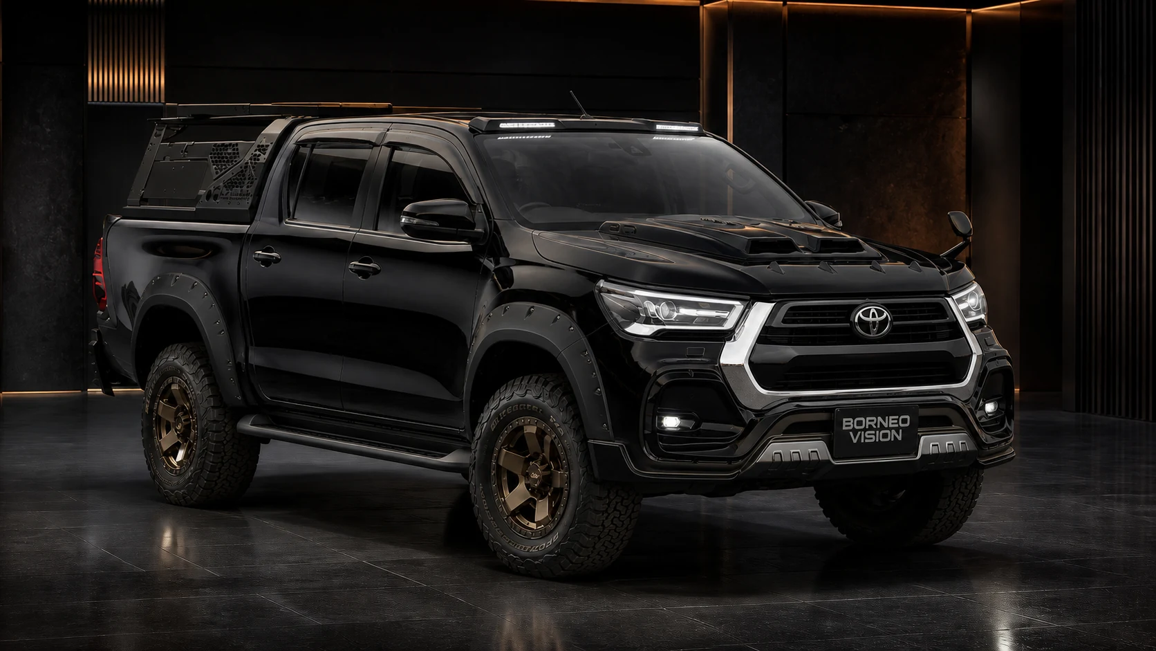 Sport Aero Black Edition Bumper Type — Toyota Hilux GUN125 (2020+) — front three-quarter