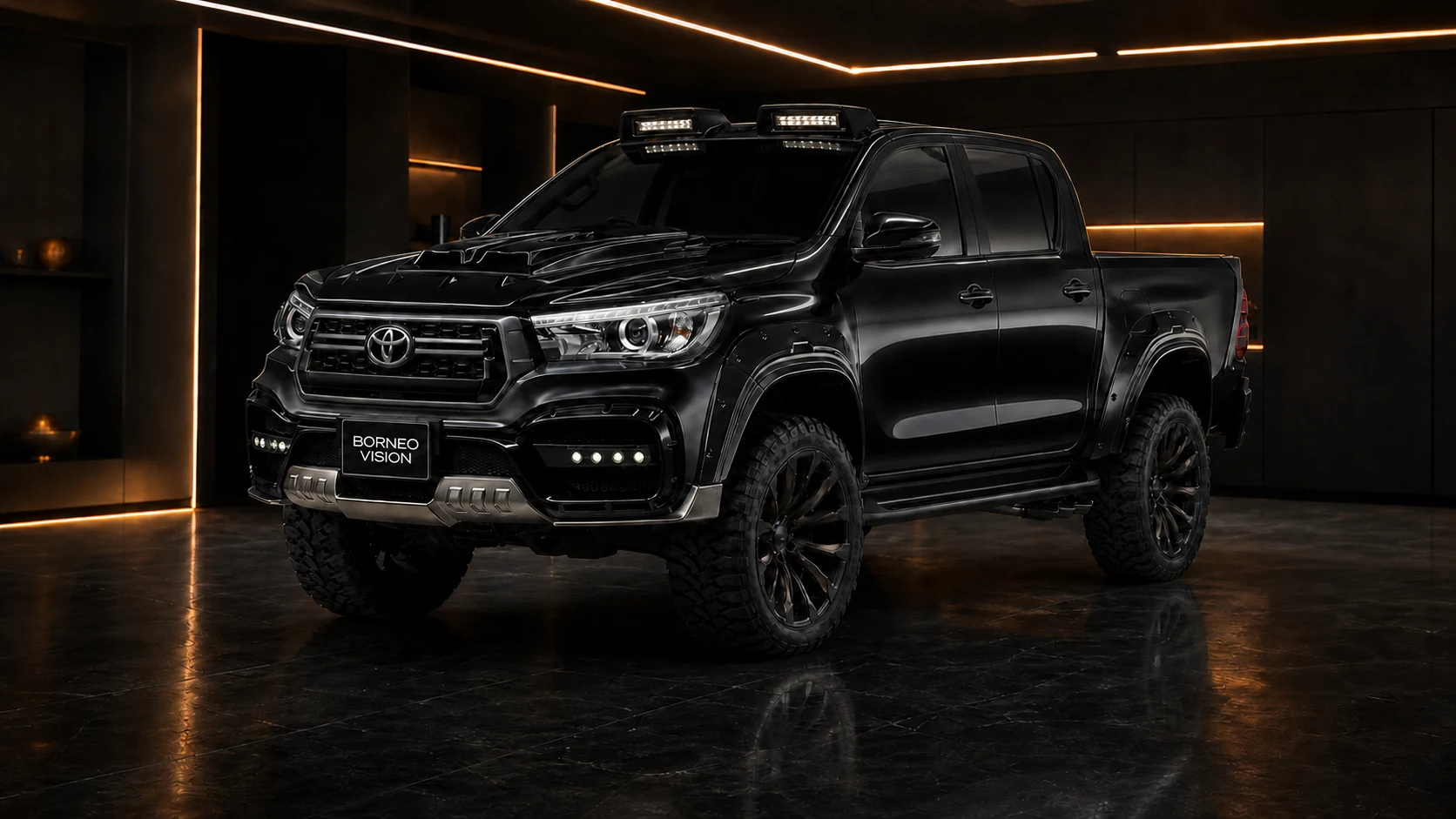 Sport Aero Black Edition — Toyota Hilux GUN125 (2017–2020) — front three-quarter
